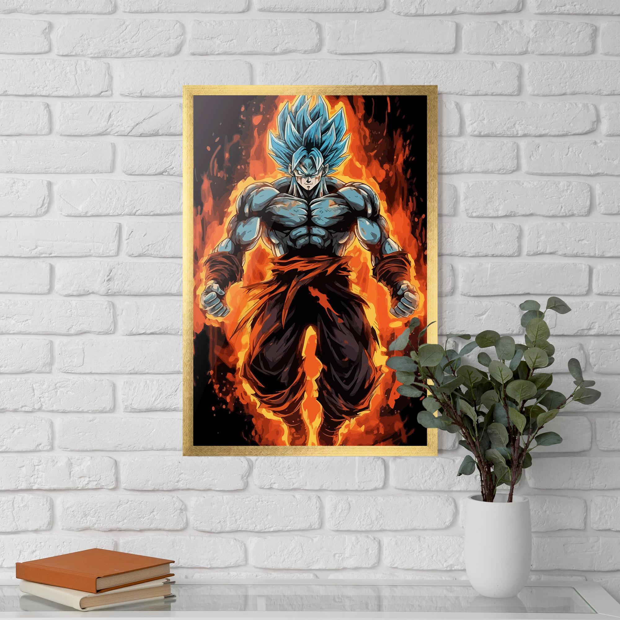 Poster Înrămat Goku On Fire mockup 5