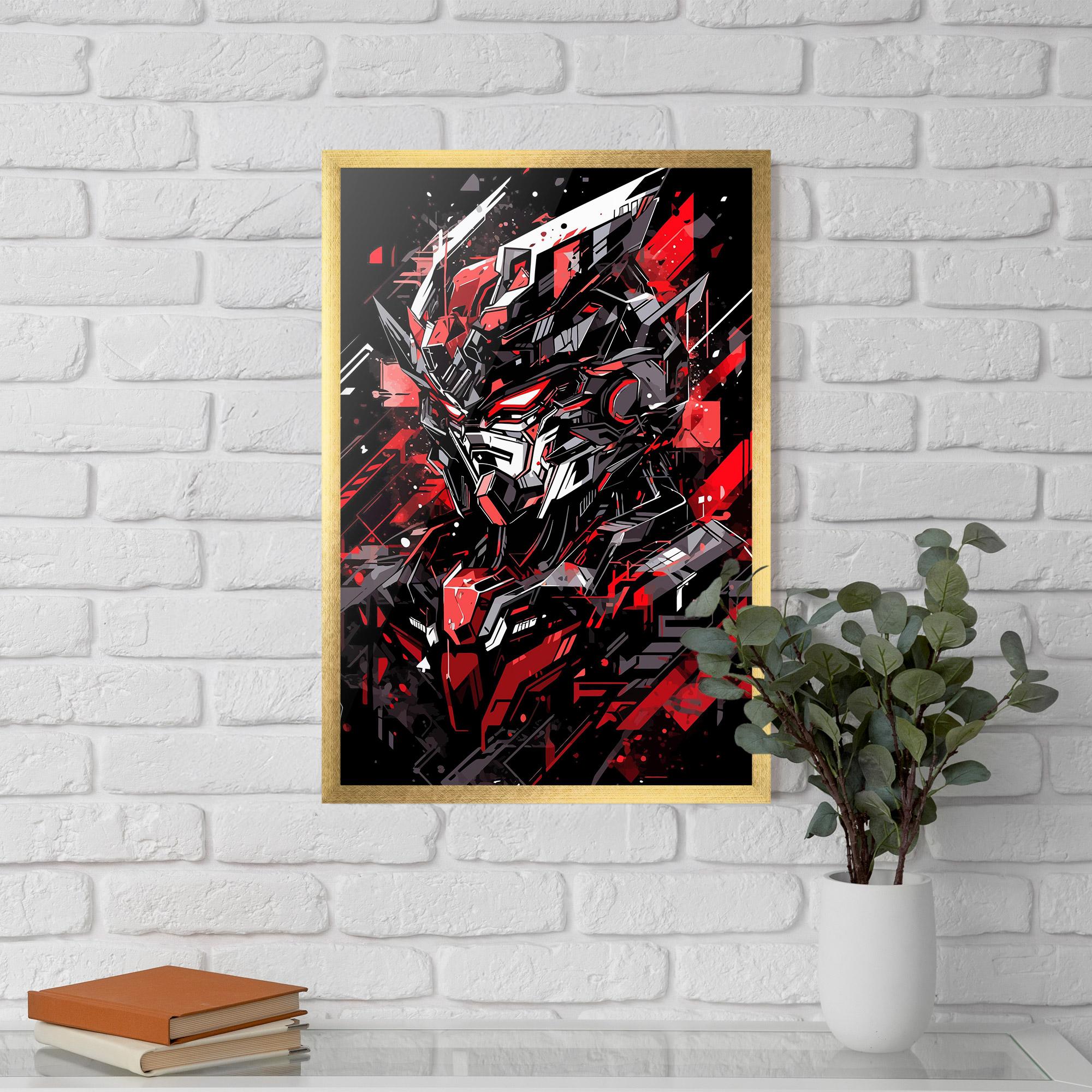 Poster Înrămat Red Grey Robot mockup 5