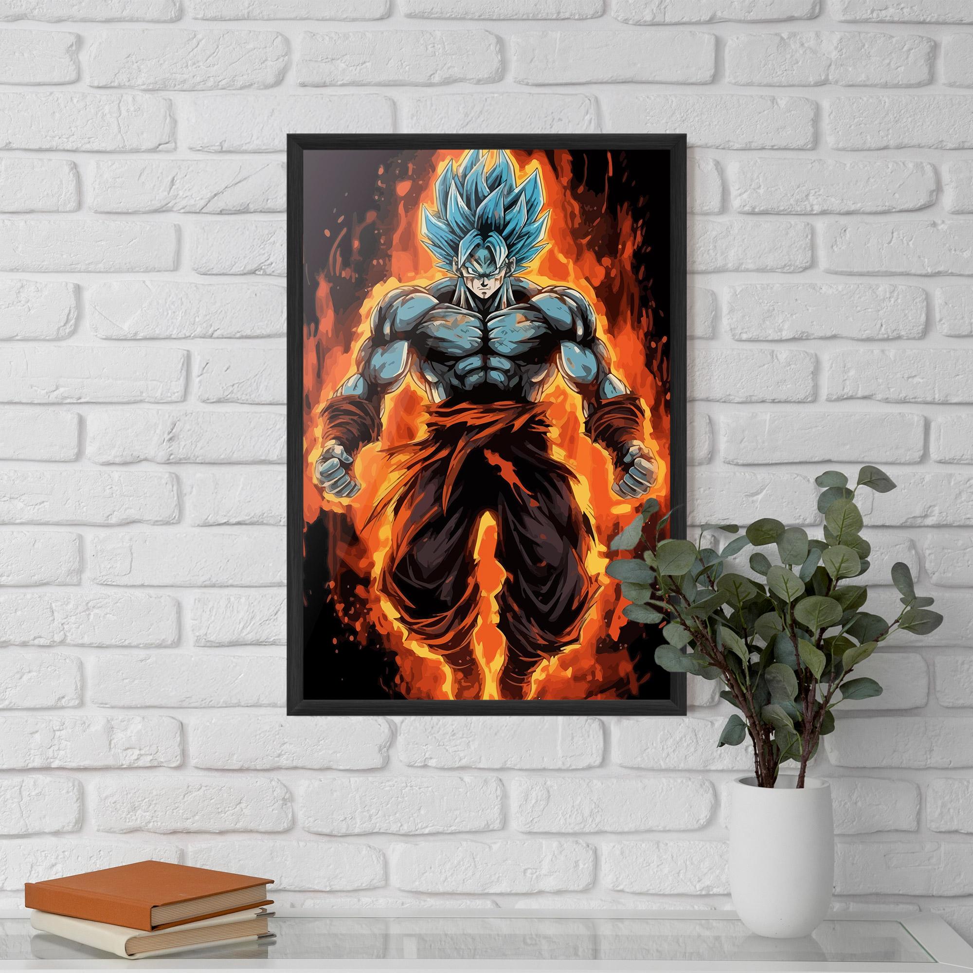 Poster Înrămat Goku On Fire mockup 5