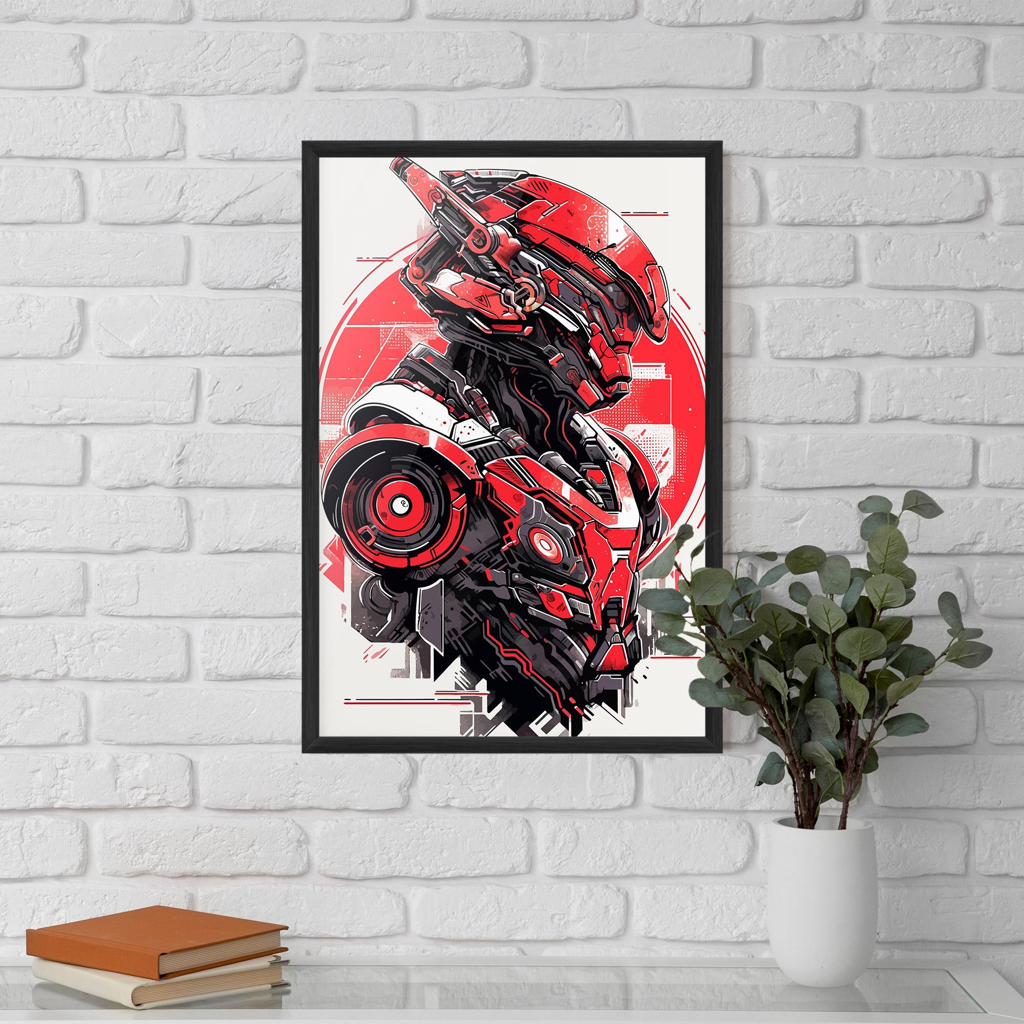 Poster Înrămat Grey Red Robot mockup 5