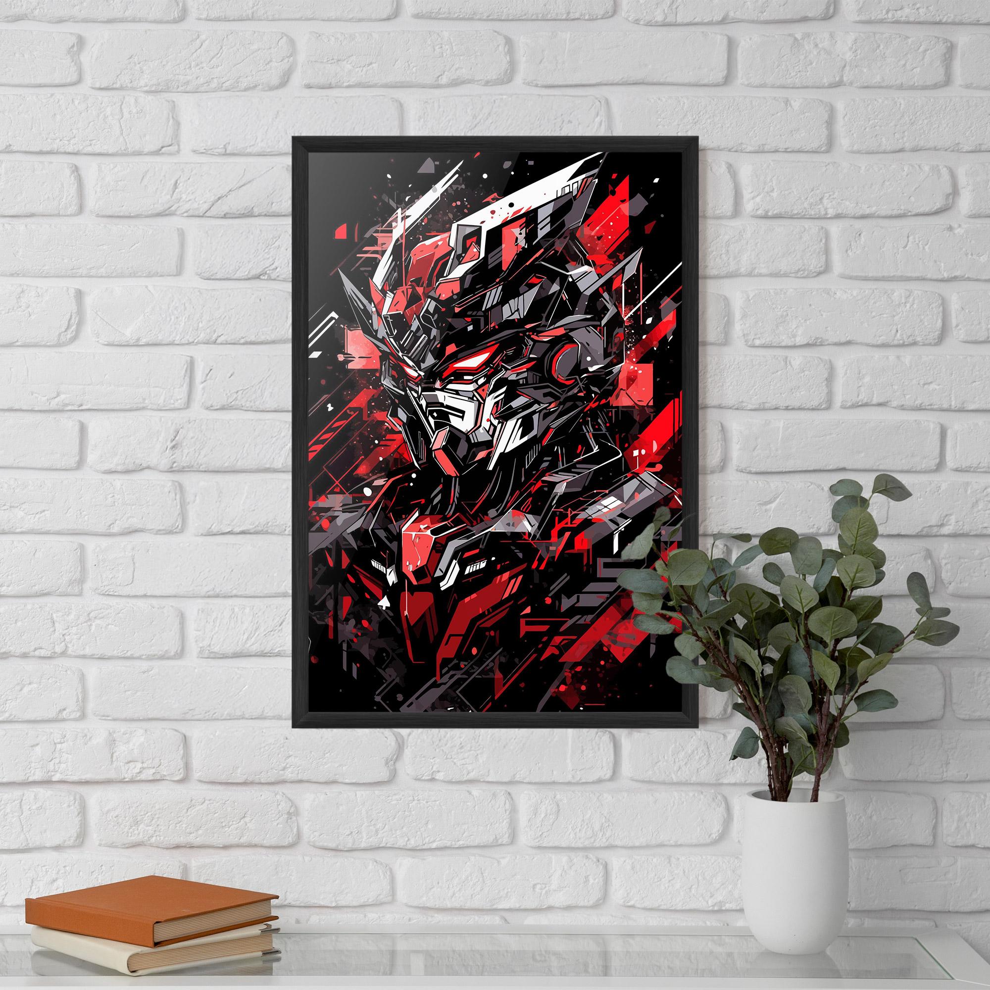 Poster Înrămat Red Grey Robot mockup 5