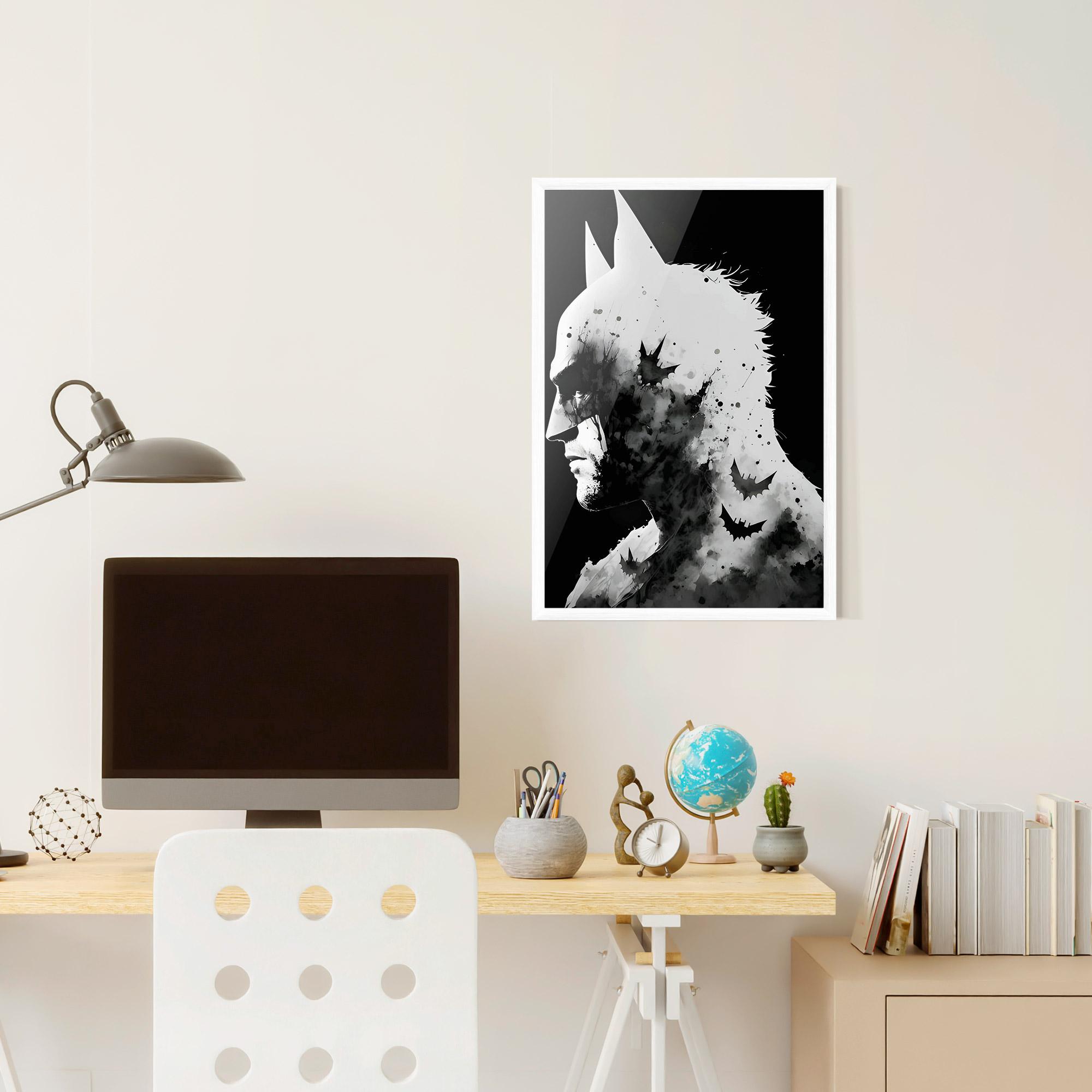 Poster Înrămat Black White Batman mockup 6