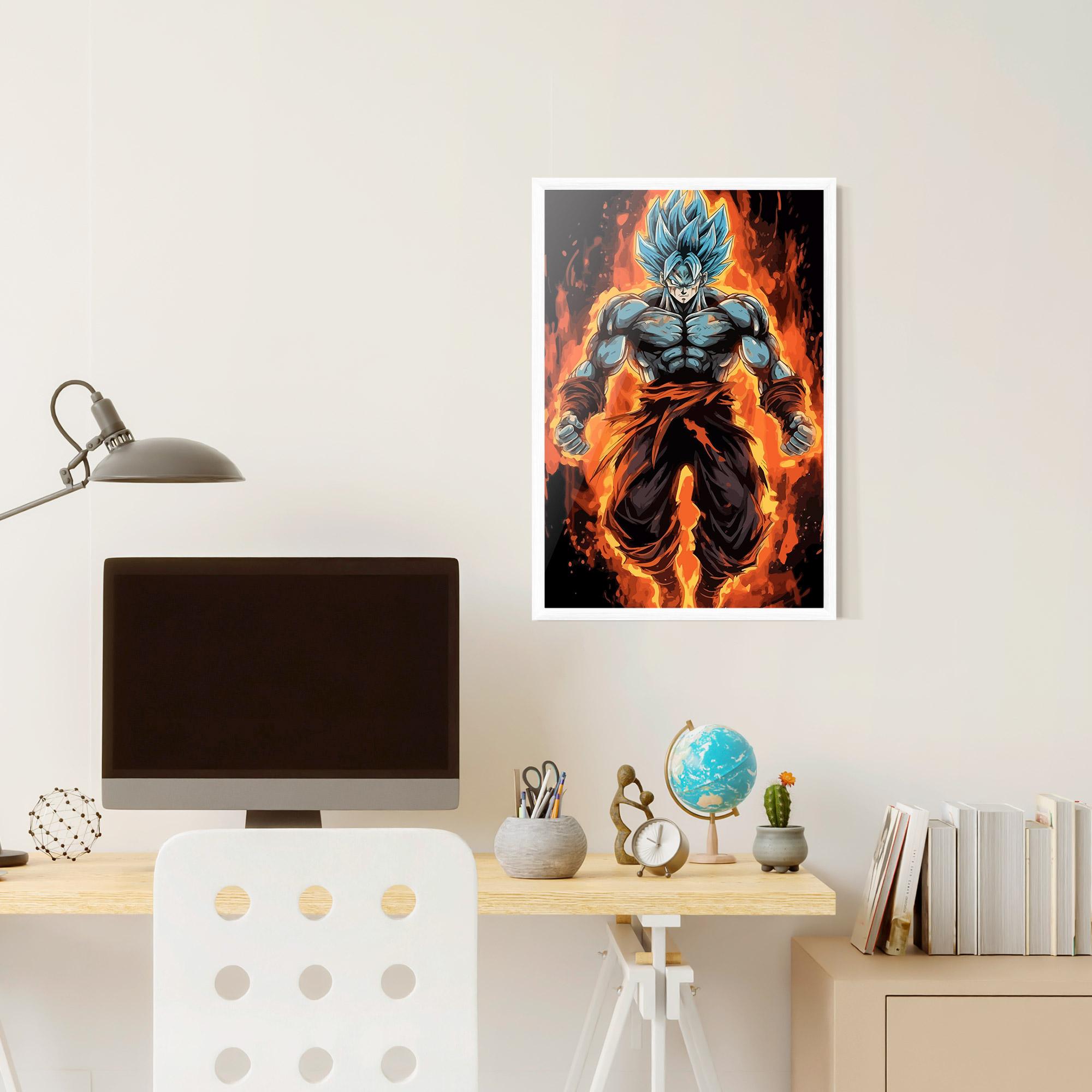 Poster Înrămat Goku On Fire mockup 6
