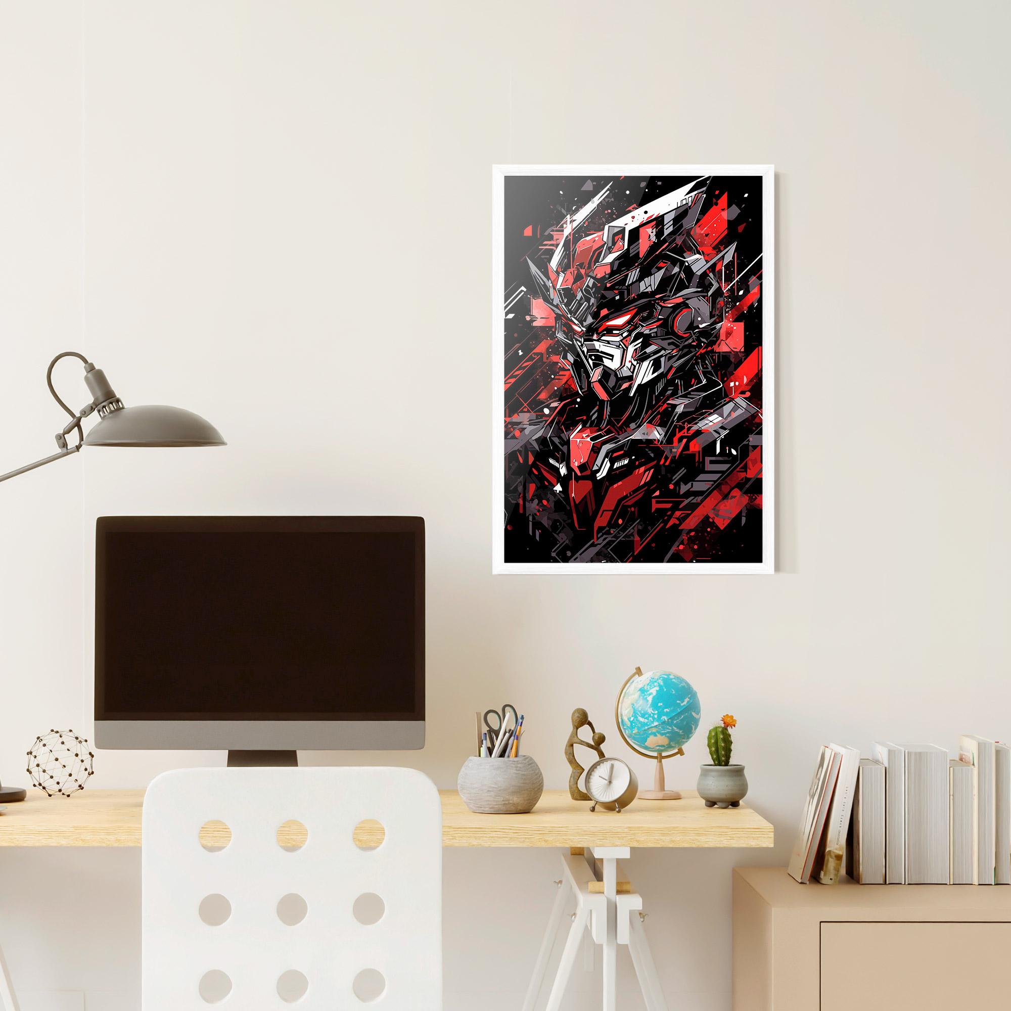 Poster Înrămat Red Grey Robot mockup 6