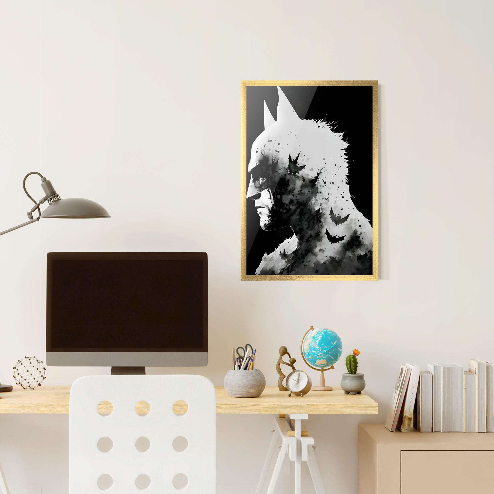 Poster Înrămat Black White Batman mockup 6