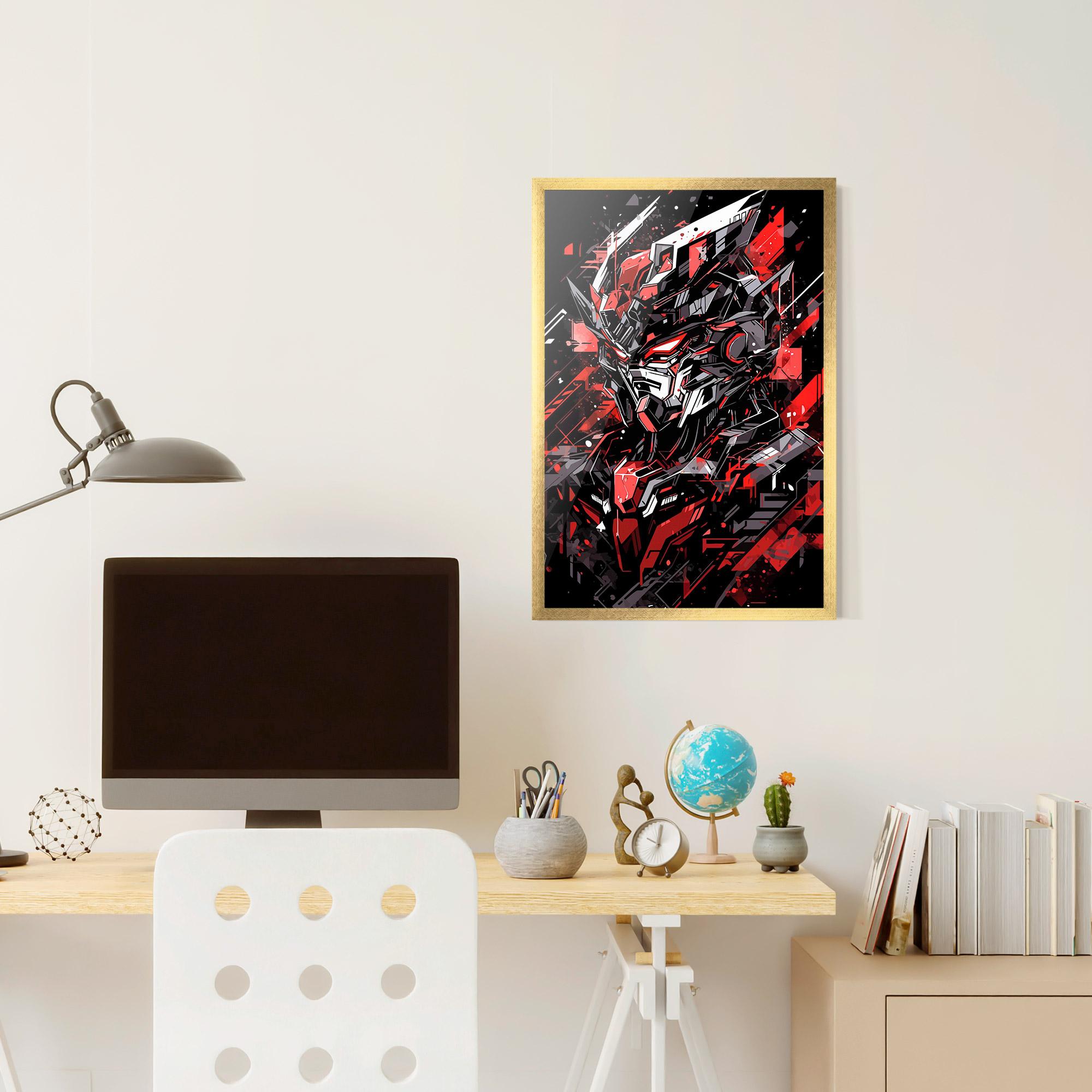 Poster Înrămat Red Grey Robot mockup 6