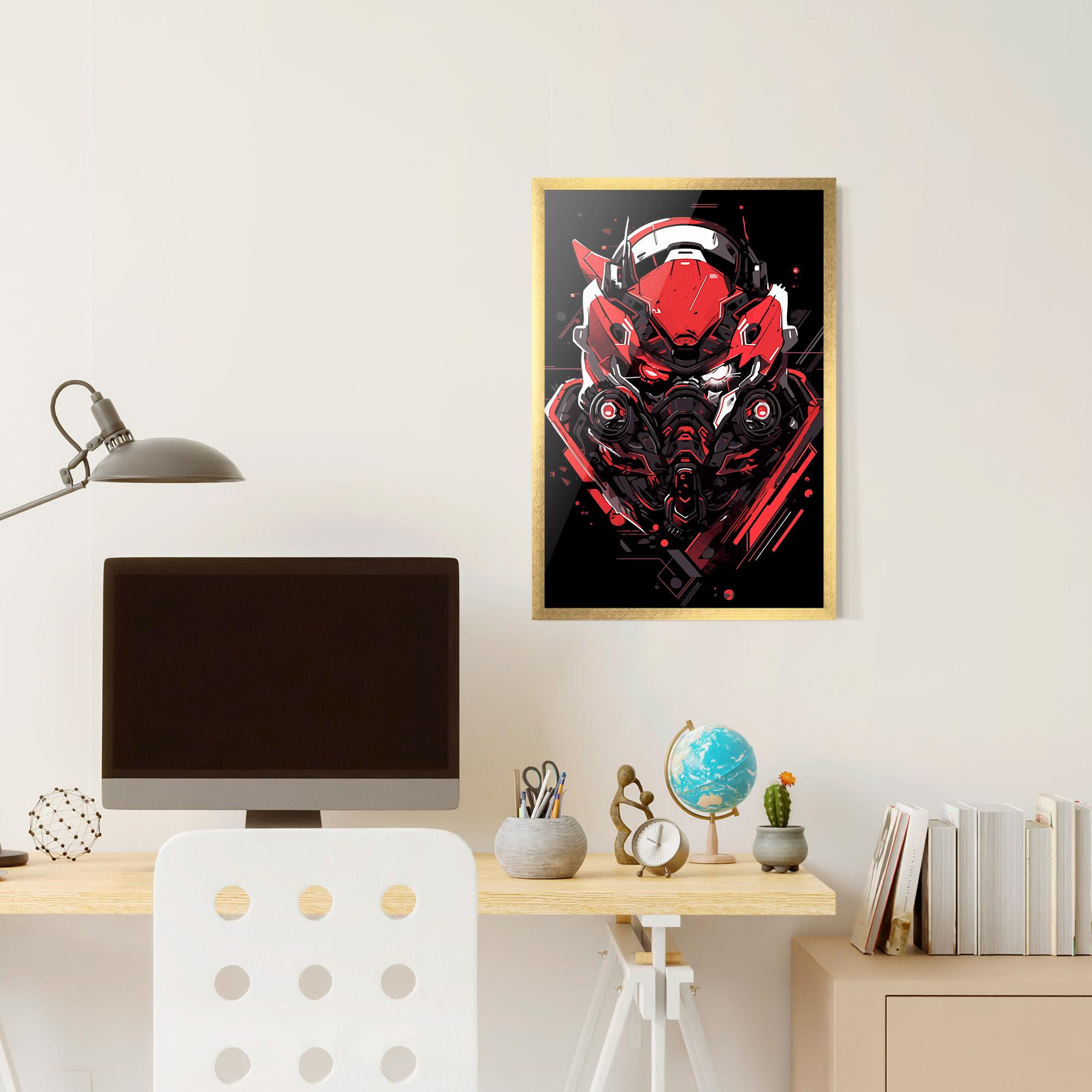 Poster Înrămat Red Robot Art mockup 6