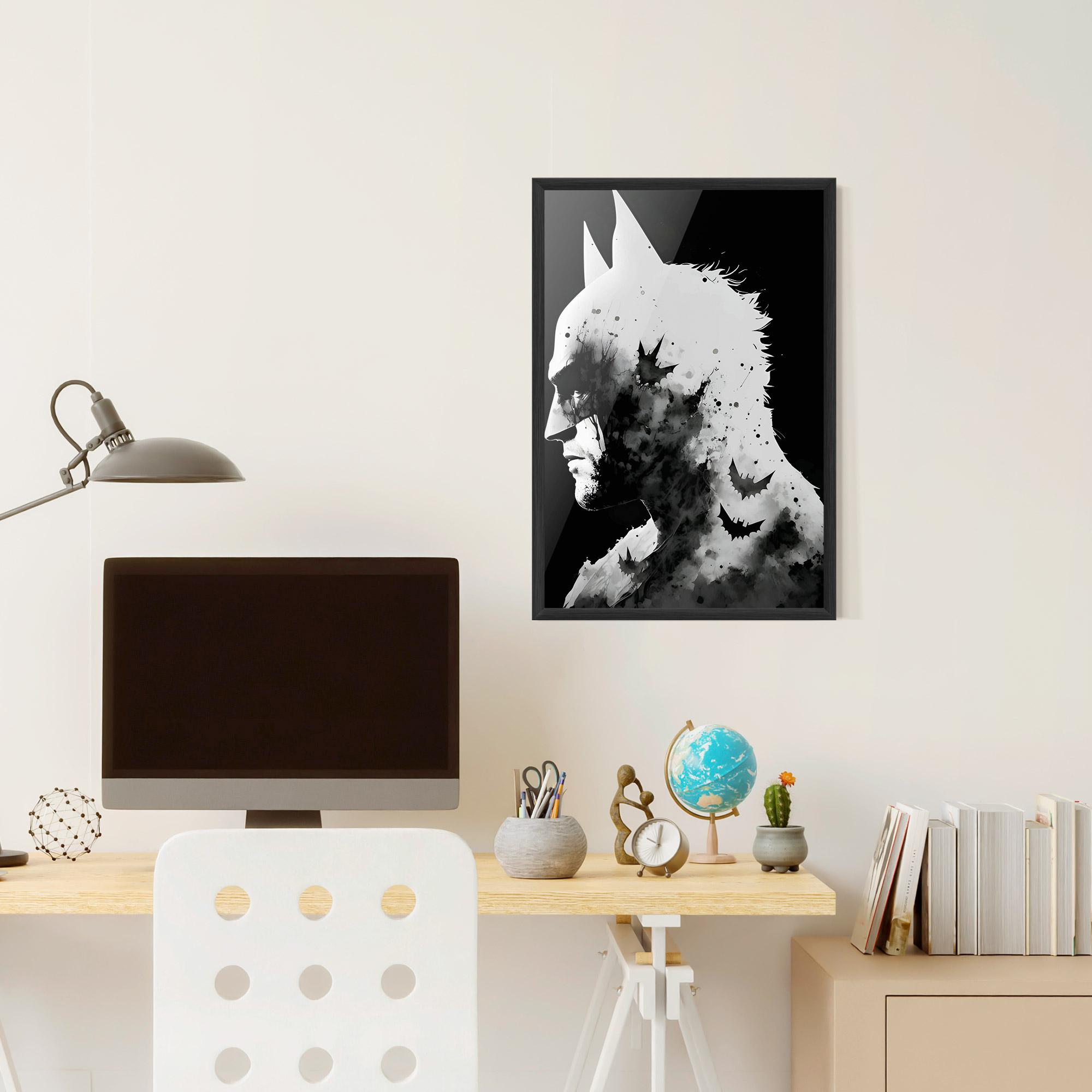 Poster Înrămat Black White Batman mockup 6