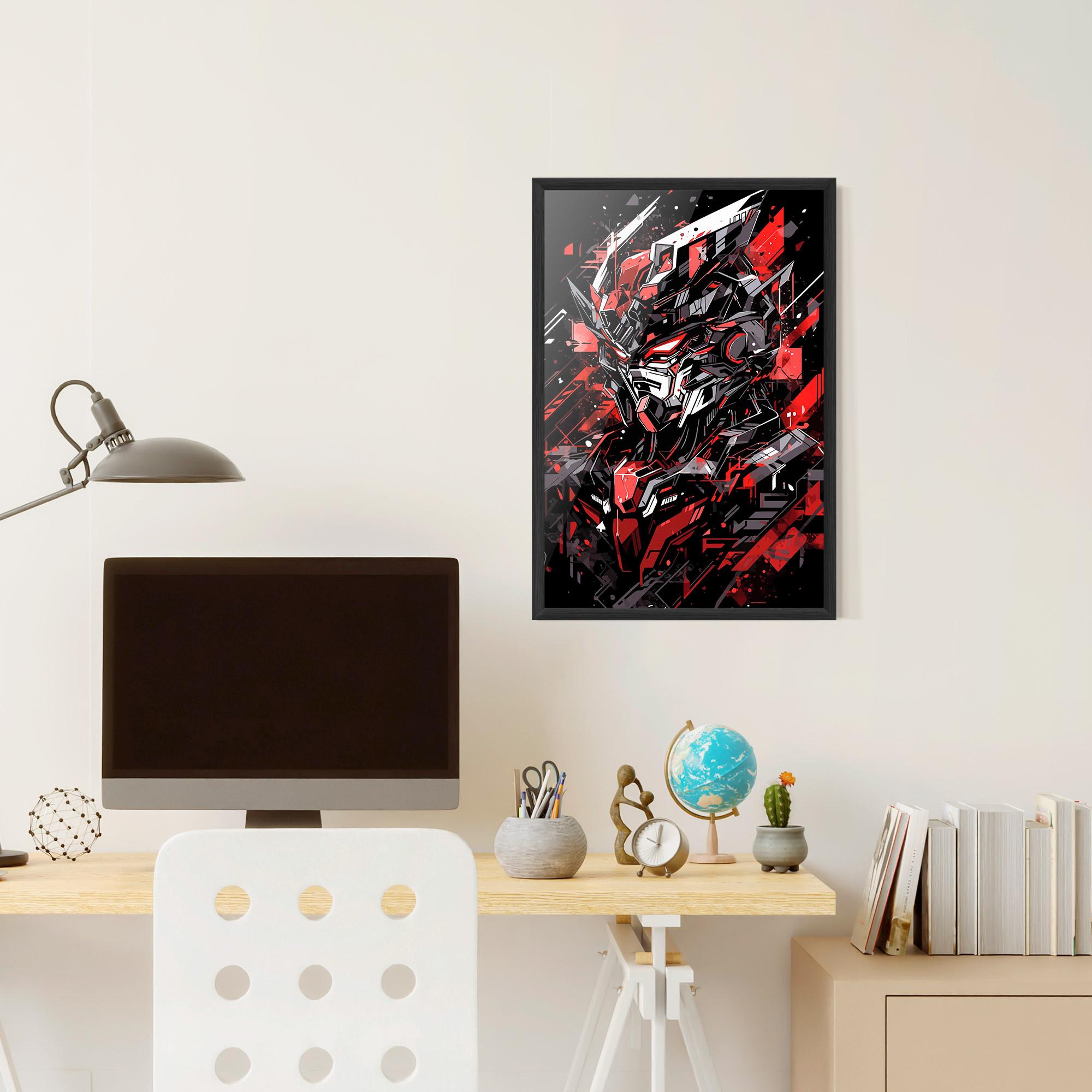 Poster Înrămat Red Grey Robot mockup 6
