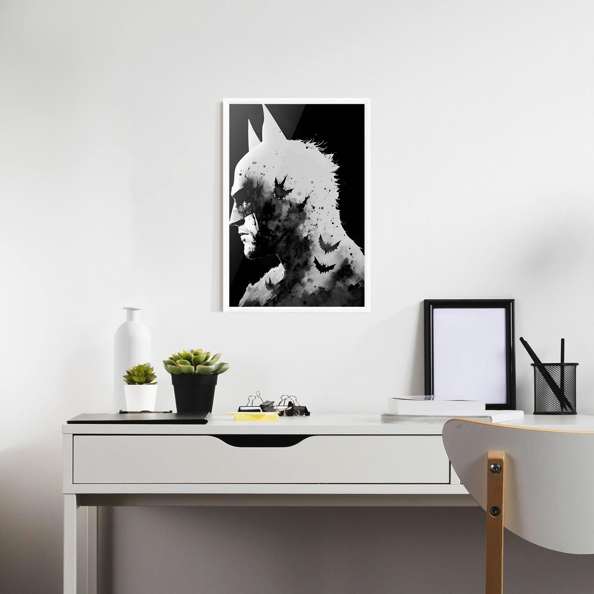 Poster Înrămat Black White Batman mockup 7