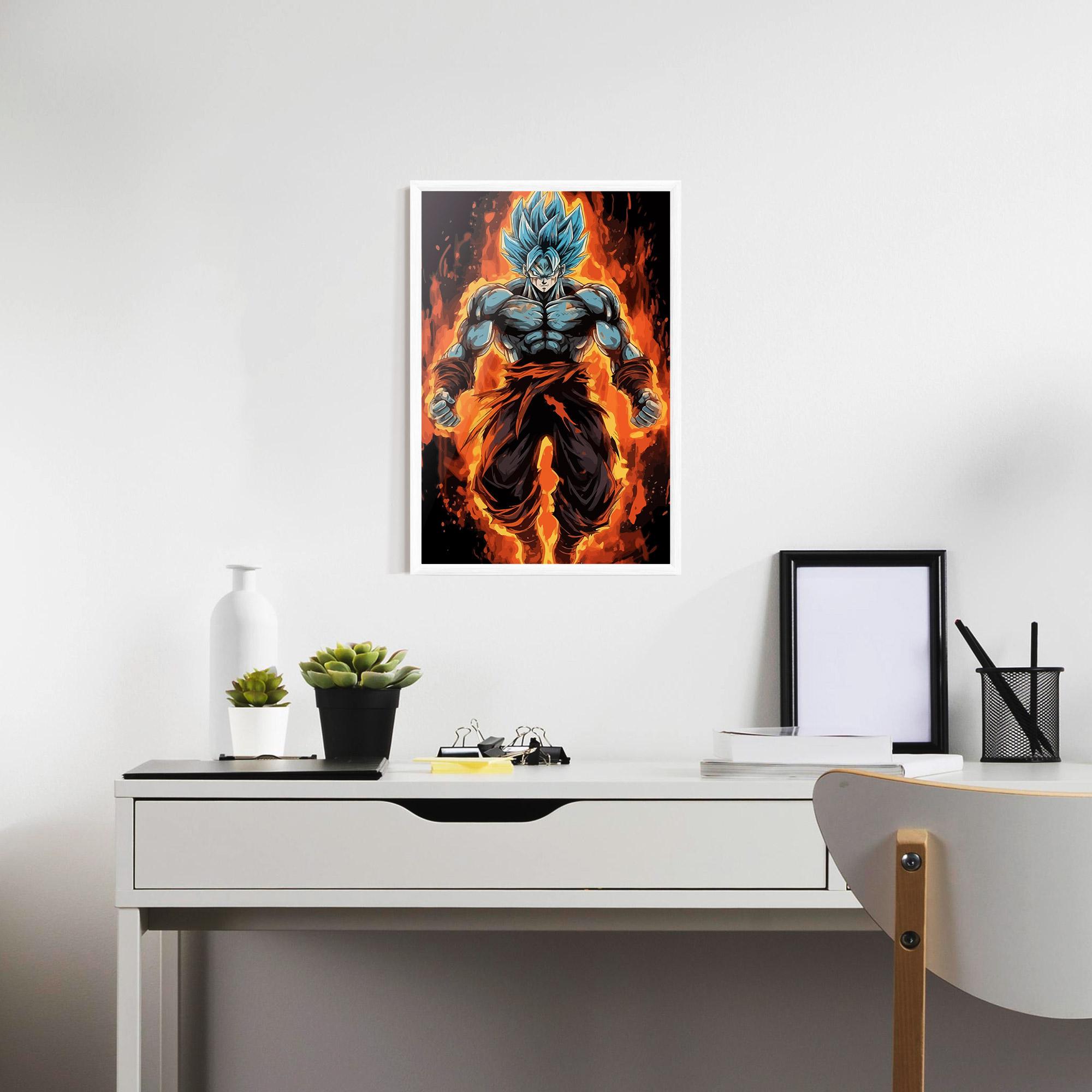 Poster Înrămat Goku On Fire mockup 7