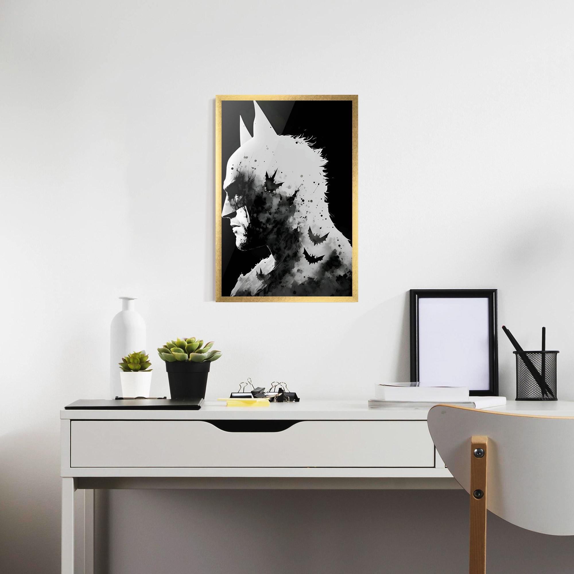 Poster Înrămat Black White Batman mockup 7