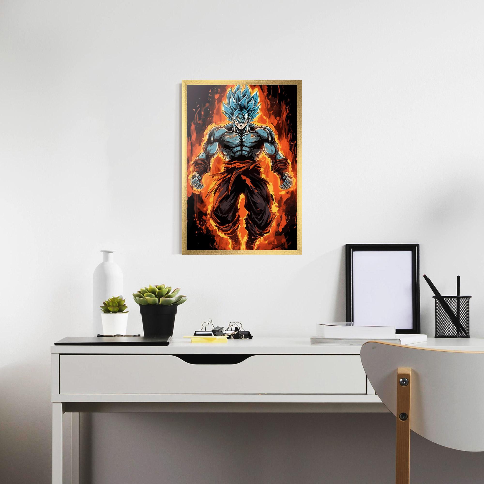 Poster Înrămat Goku On Fire mockup 7