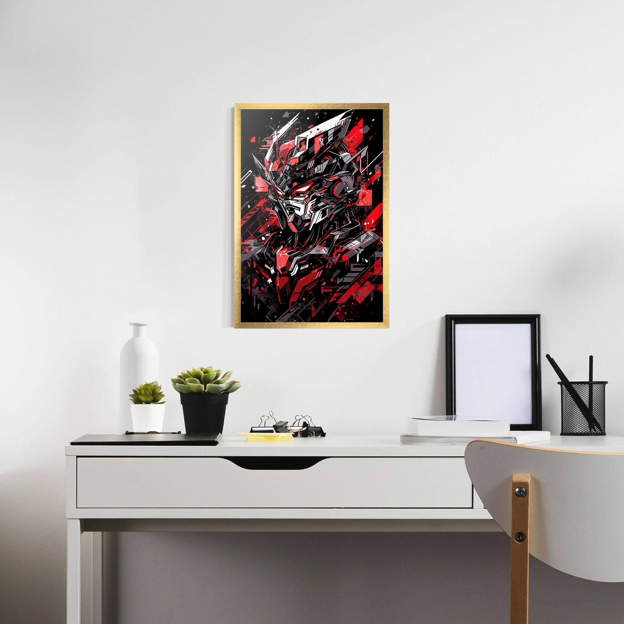Poster Înrămat Red Grey Robot mockup 7