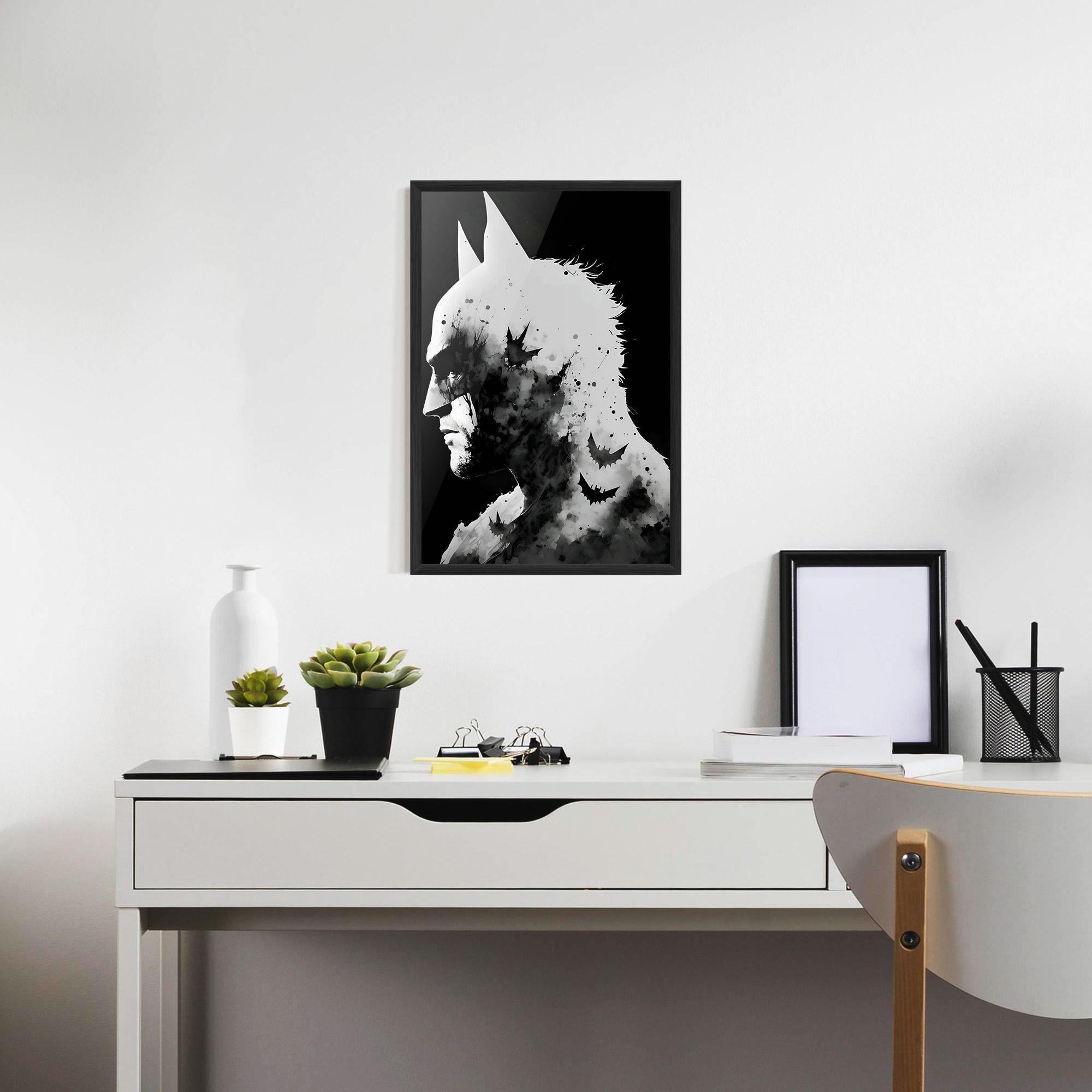 Poster Înrămat Black White Batman mockup 7