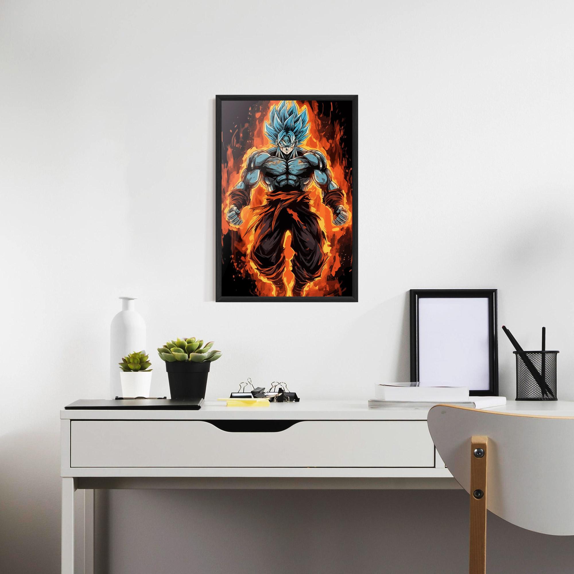 Poster Înrămat Goku On Fire mockup 7