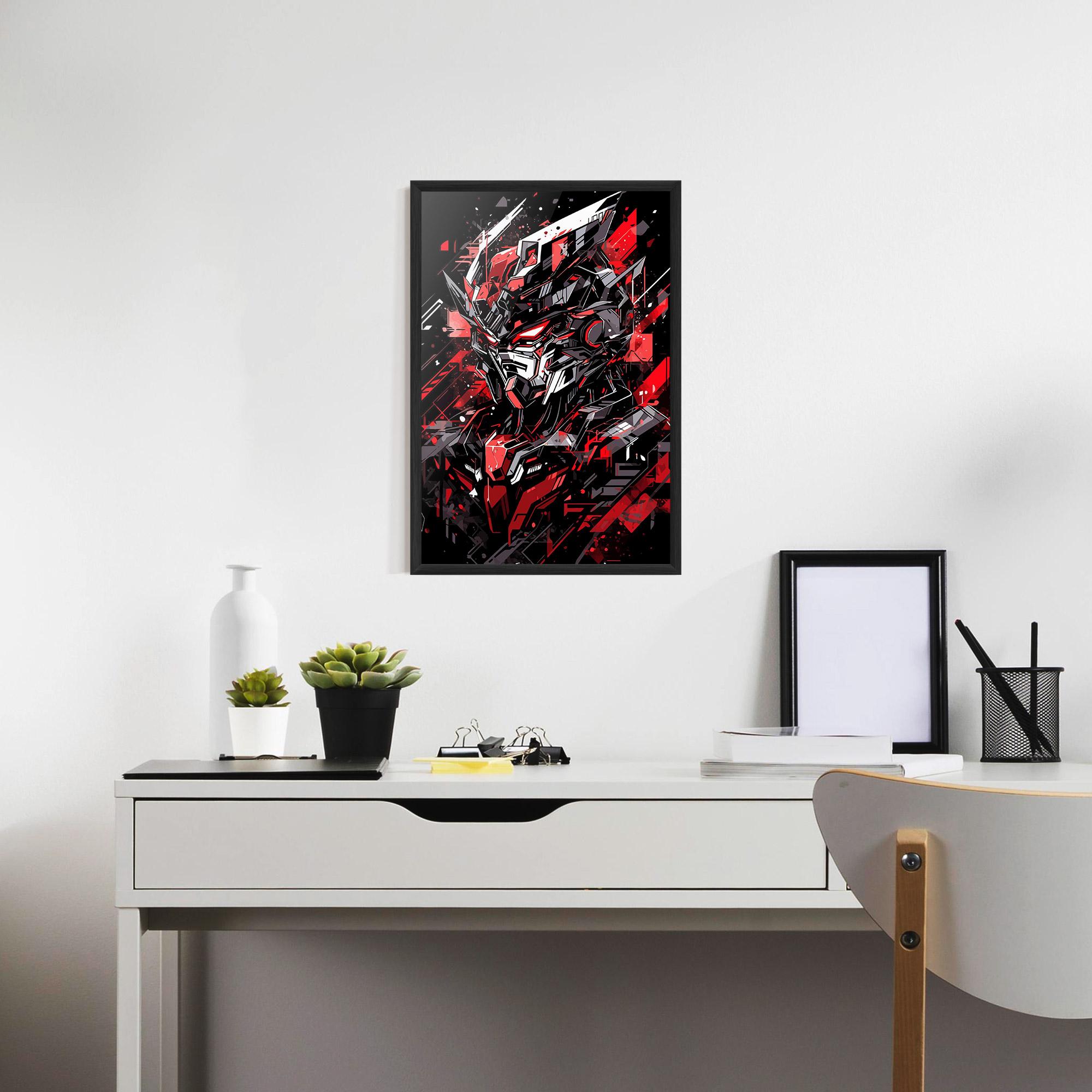 Poster Înrămat Red Grey Robot mockup 7