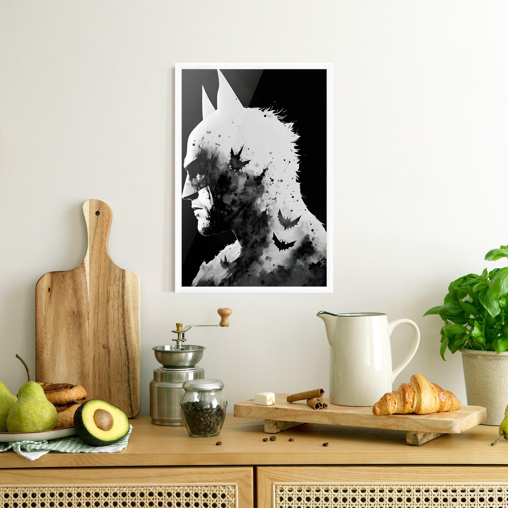 Poster Înrămat Black White Batman mockup 8