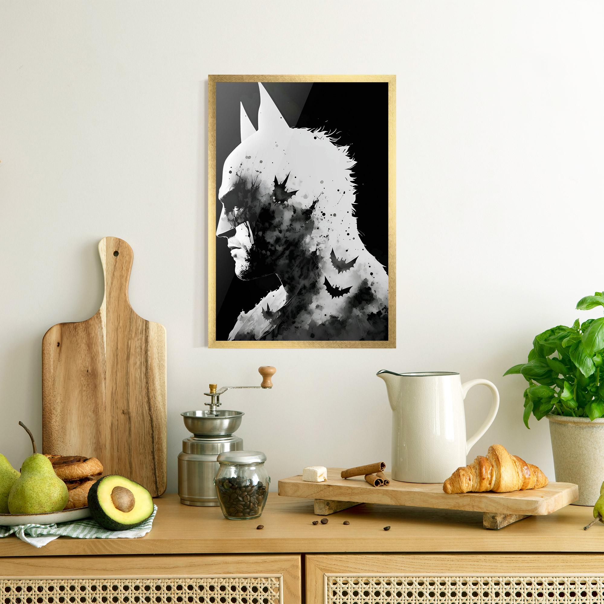 Poster Înrămat Black White Batman mockup 8