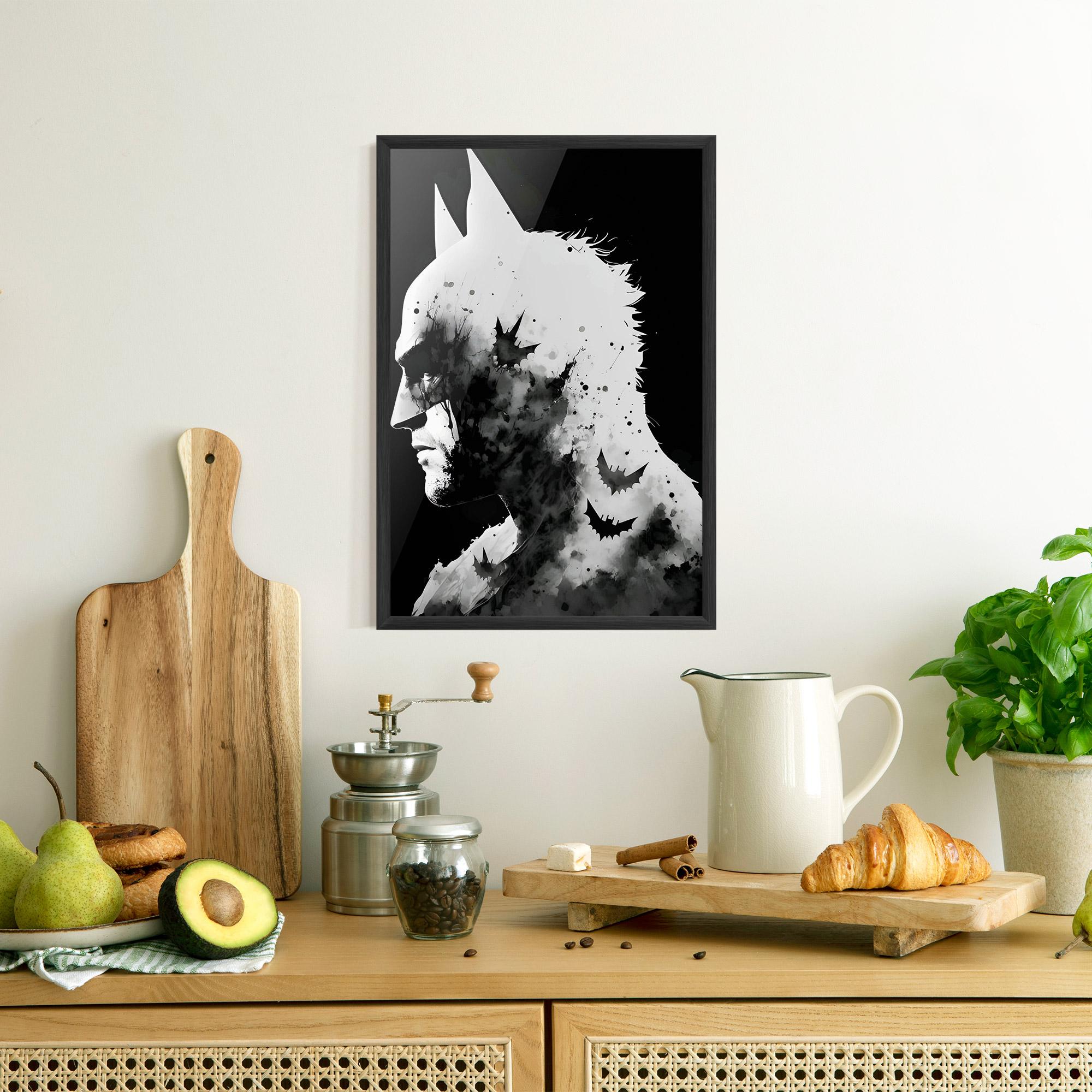 Poster Înrămat Black White Batman mockup 8