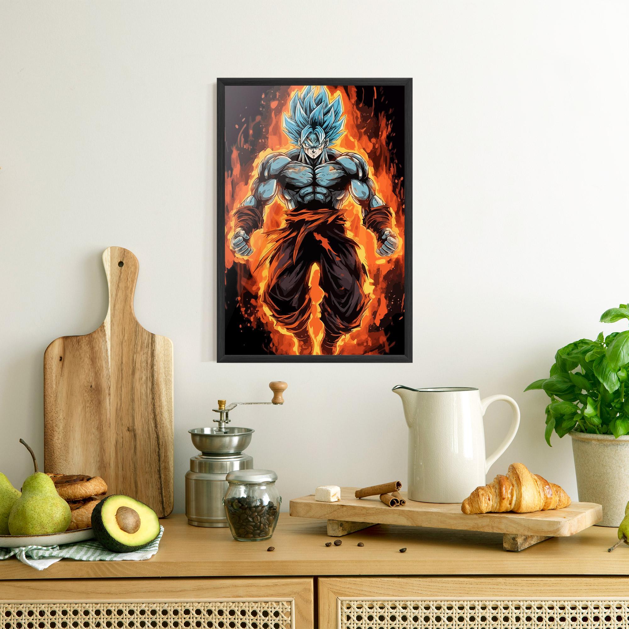 Poster Înrămat Goku On Fire mockup 8