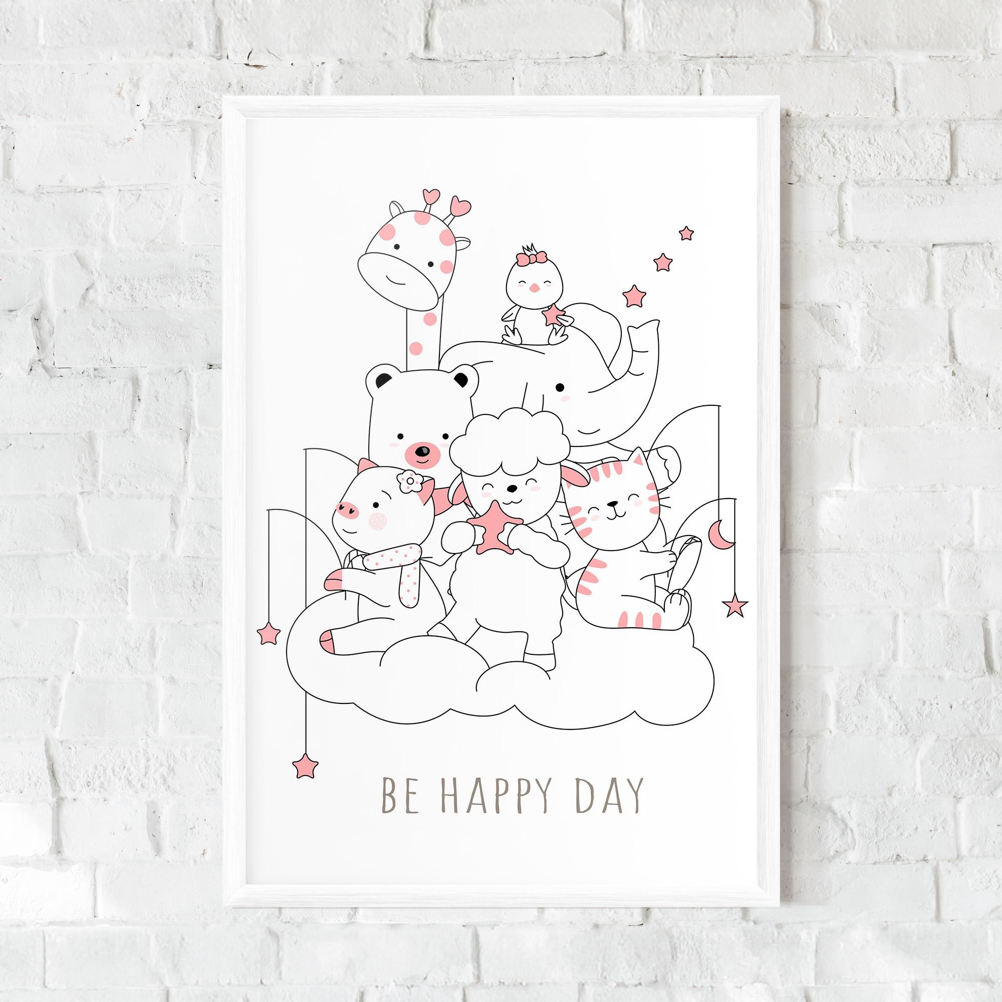 Poster Înrămat Be Happy Day mockup 0