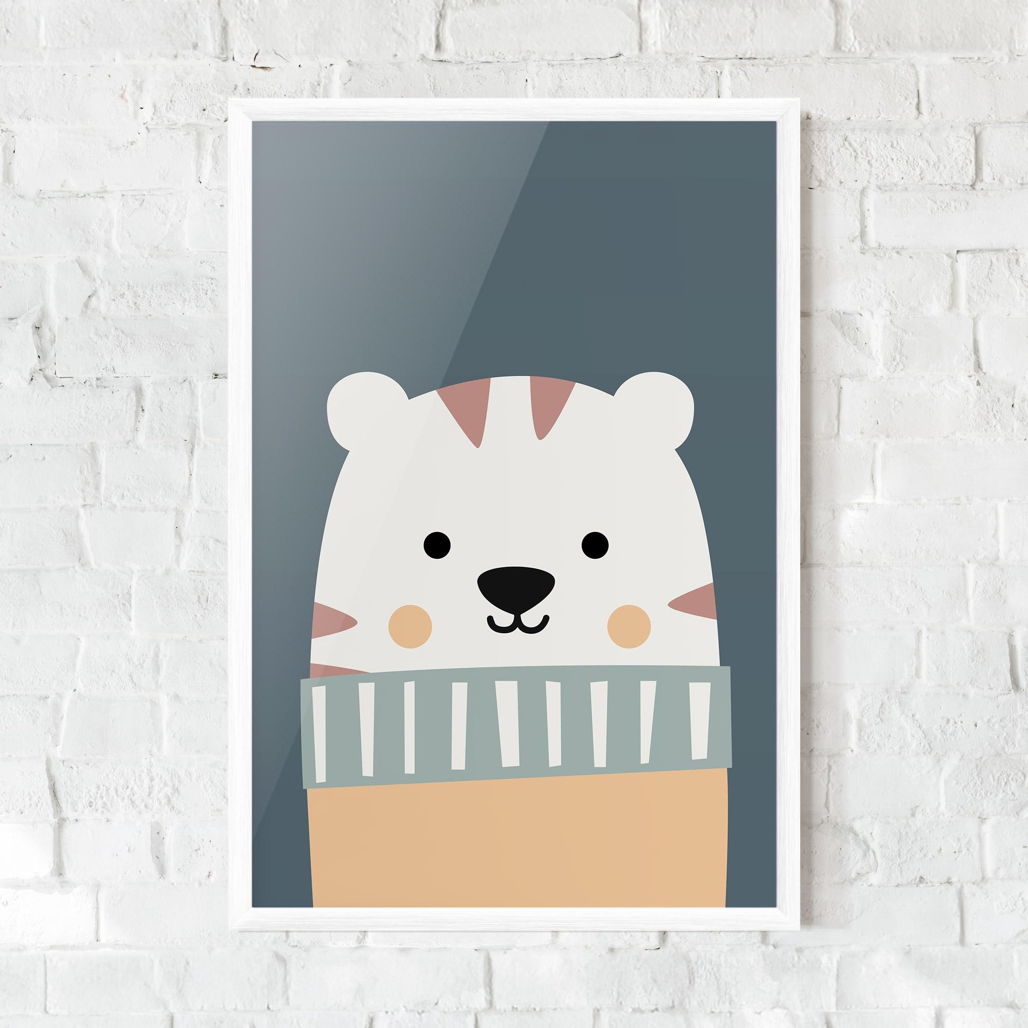 Poster Înrămat Cute White Tiger mockup 0