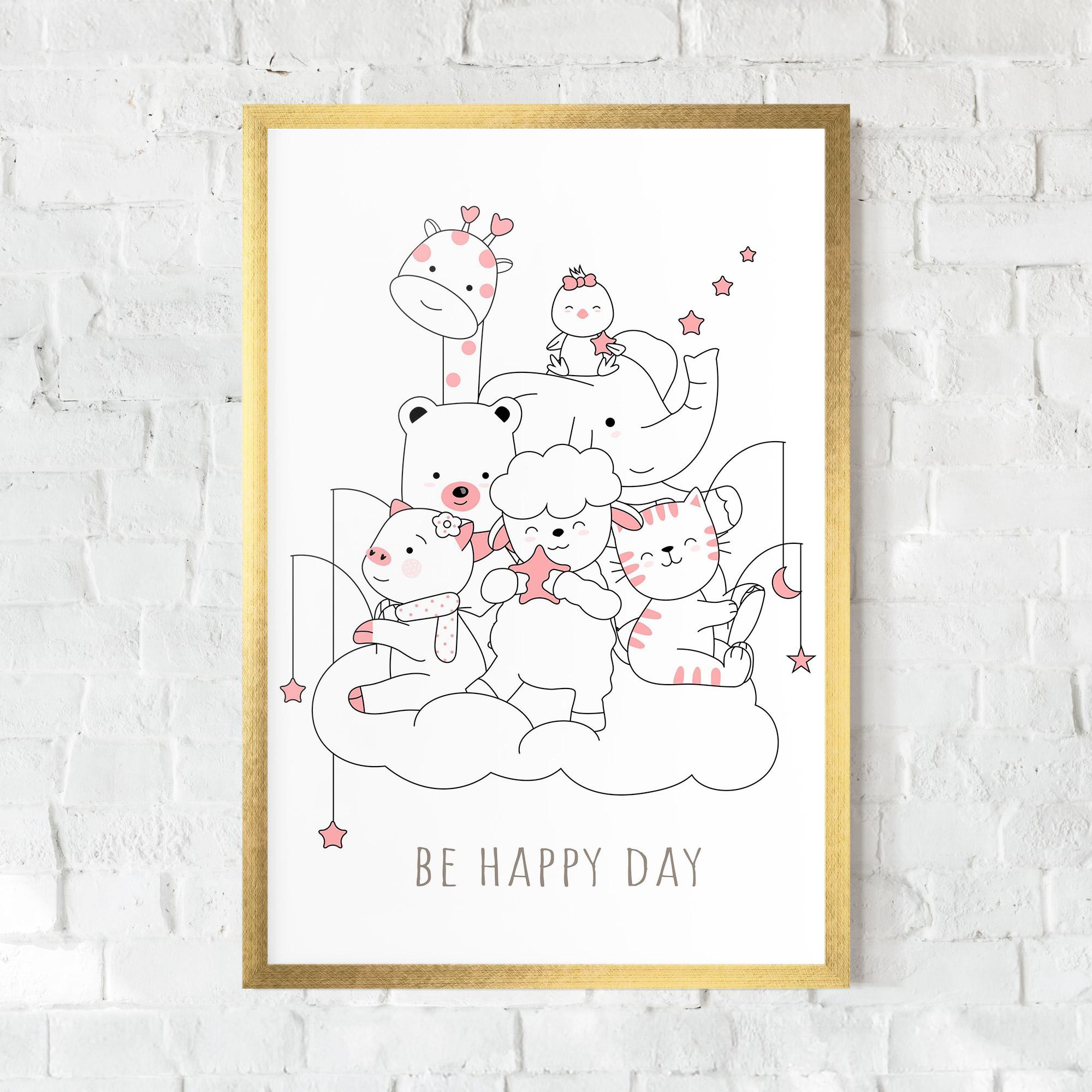 Poster Înrămat Be Happy Day mockup 0