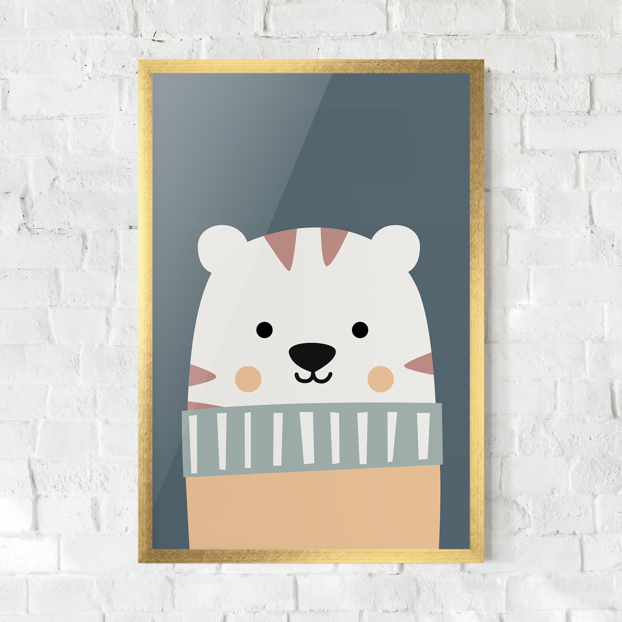 Poster Înrămat Cute White Tiger mockup 0