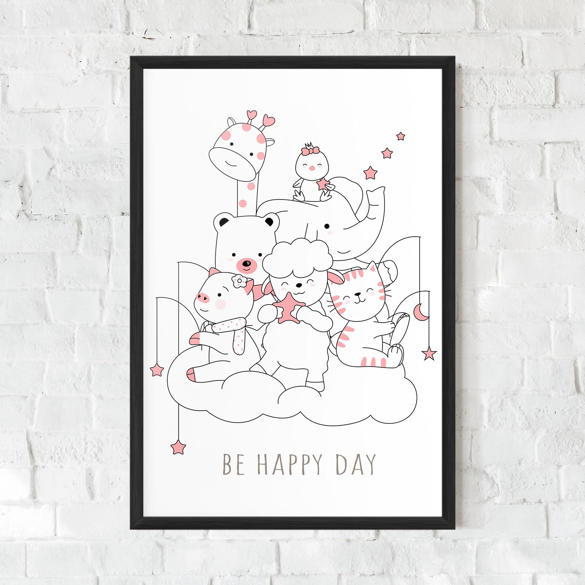 Poster Înrămat Be Happy Day mockup 0