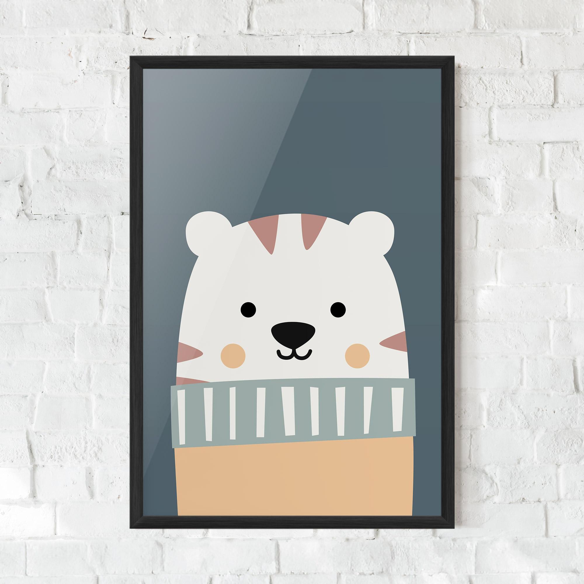 Poster Înrămat Cute White Tiger mockup 0
