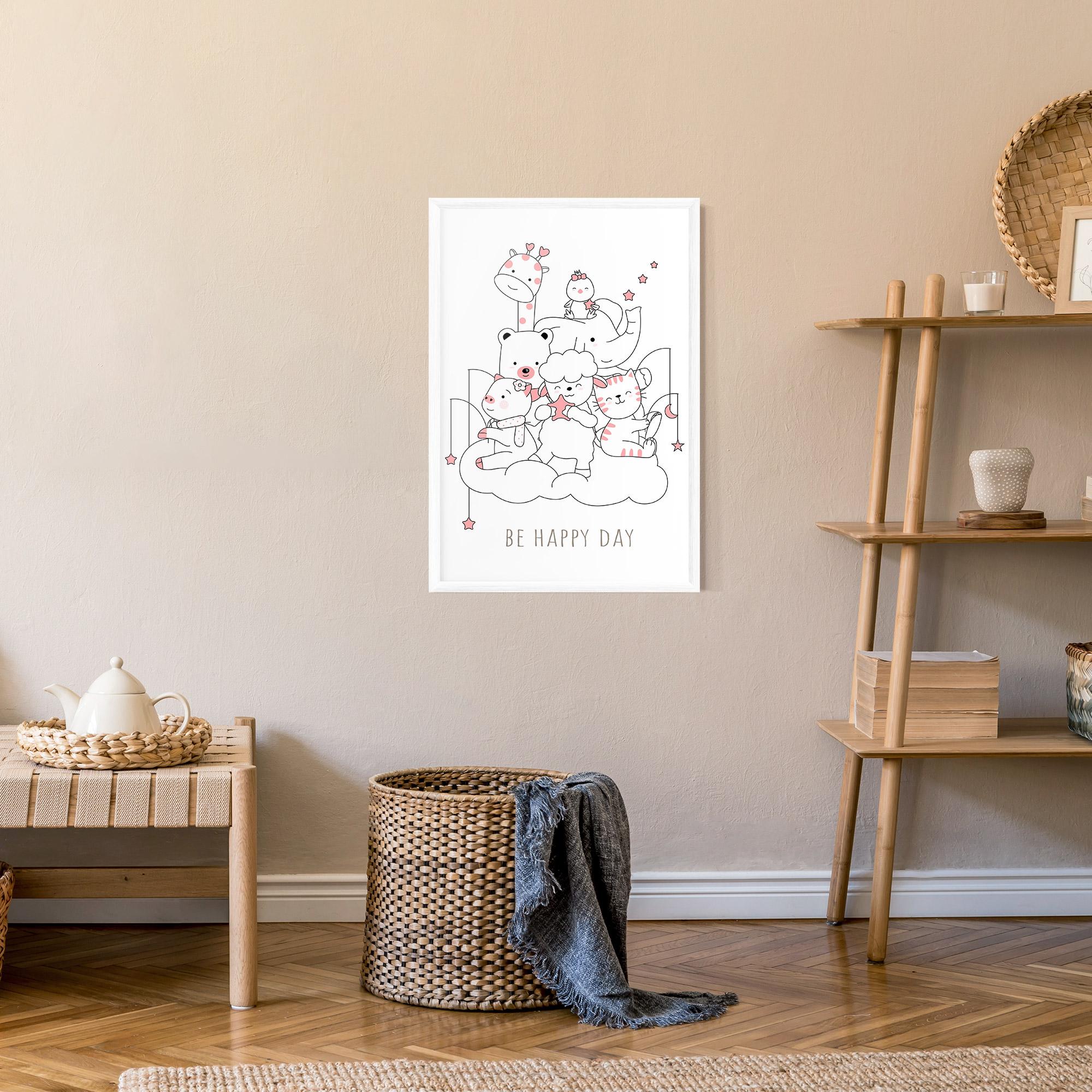 Poster Înrămat Be Happy Day mockup 9