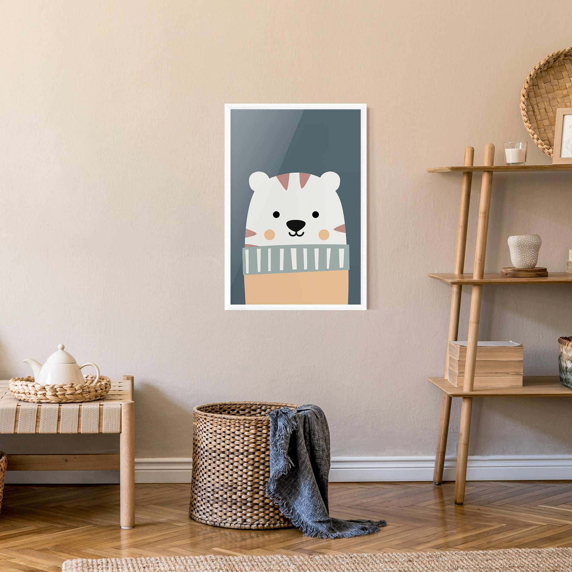 Poster Înrămat Cute White Tiger mockup 9