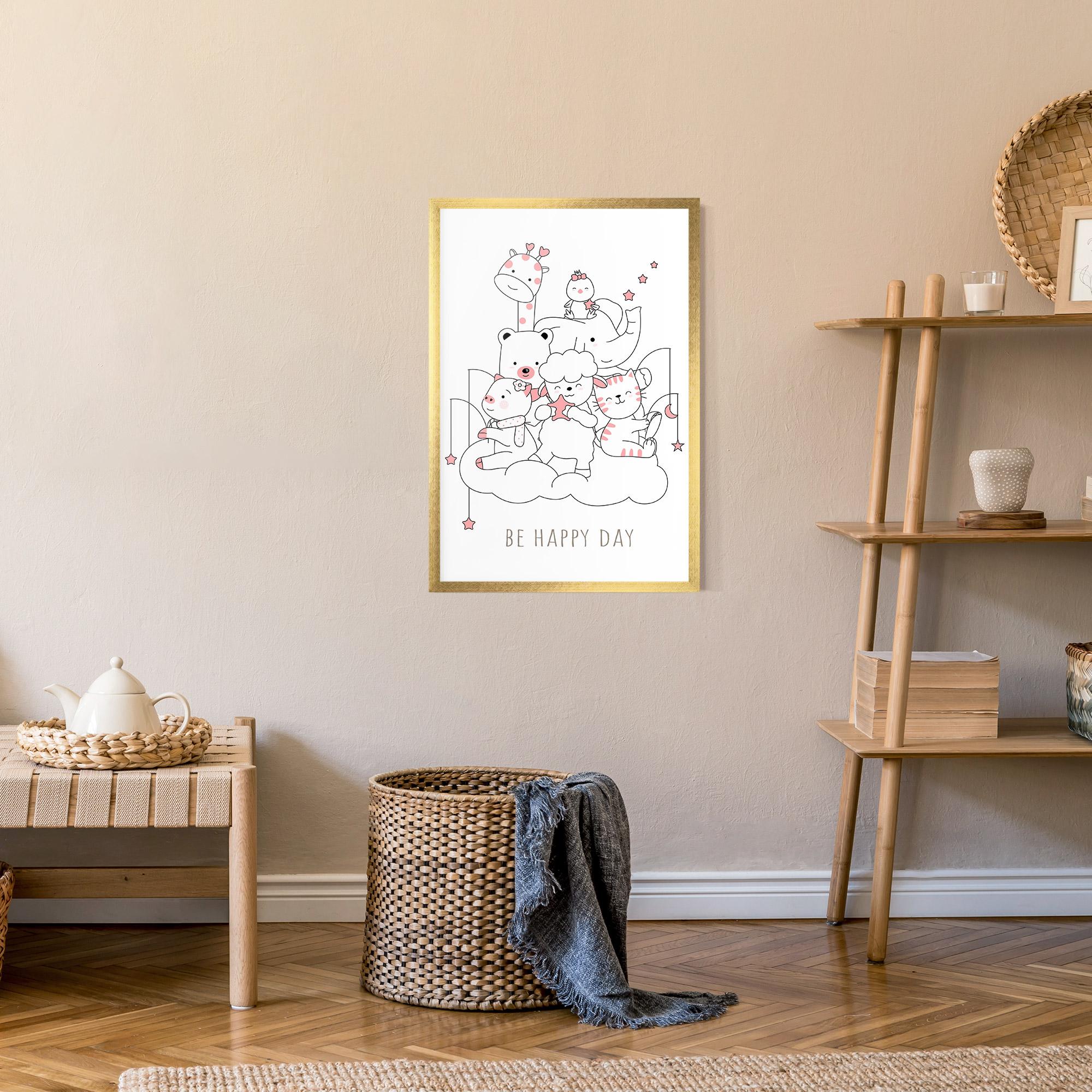 Poster Înrămat Be Happy Day mockup 9