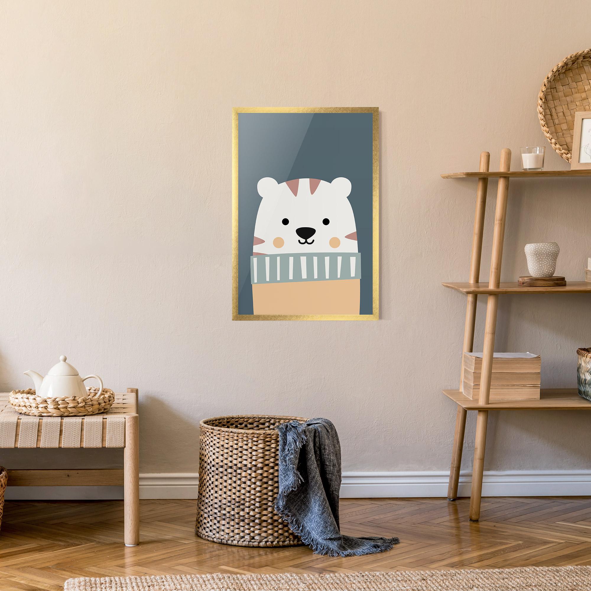 Poster Înrămat Cute White Tiger mockup 9