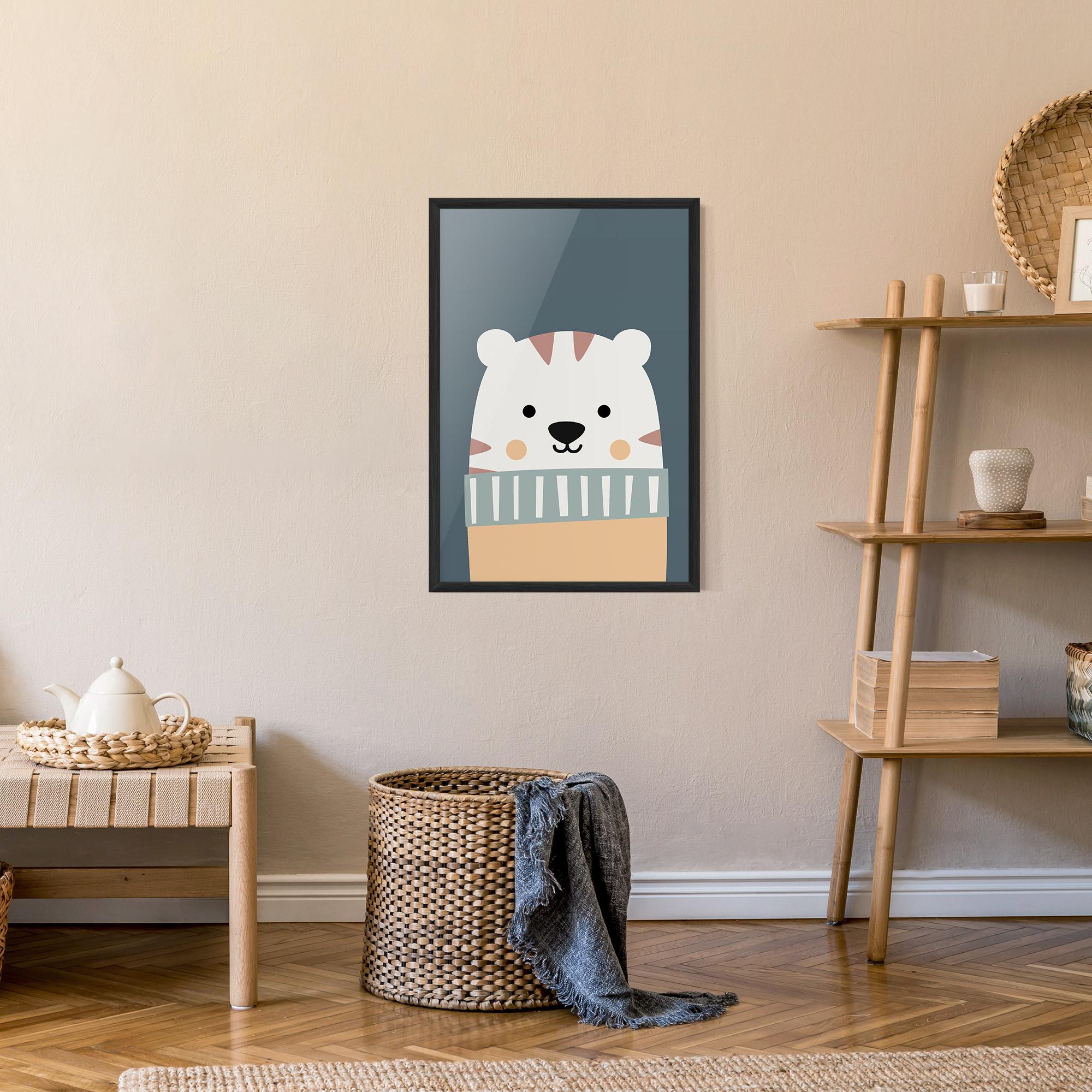 Poster Înrămat Cute White Tiger mockup 9