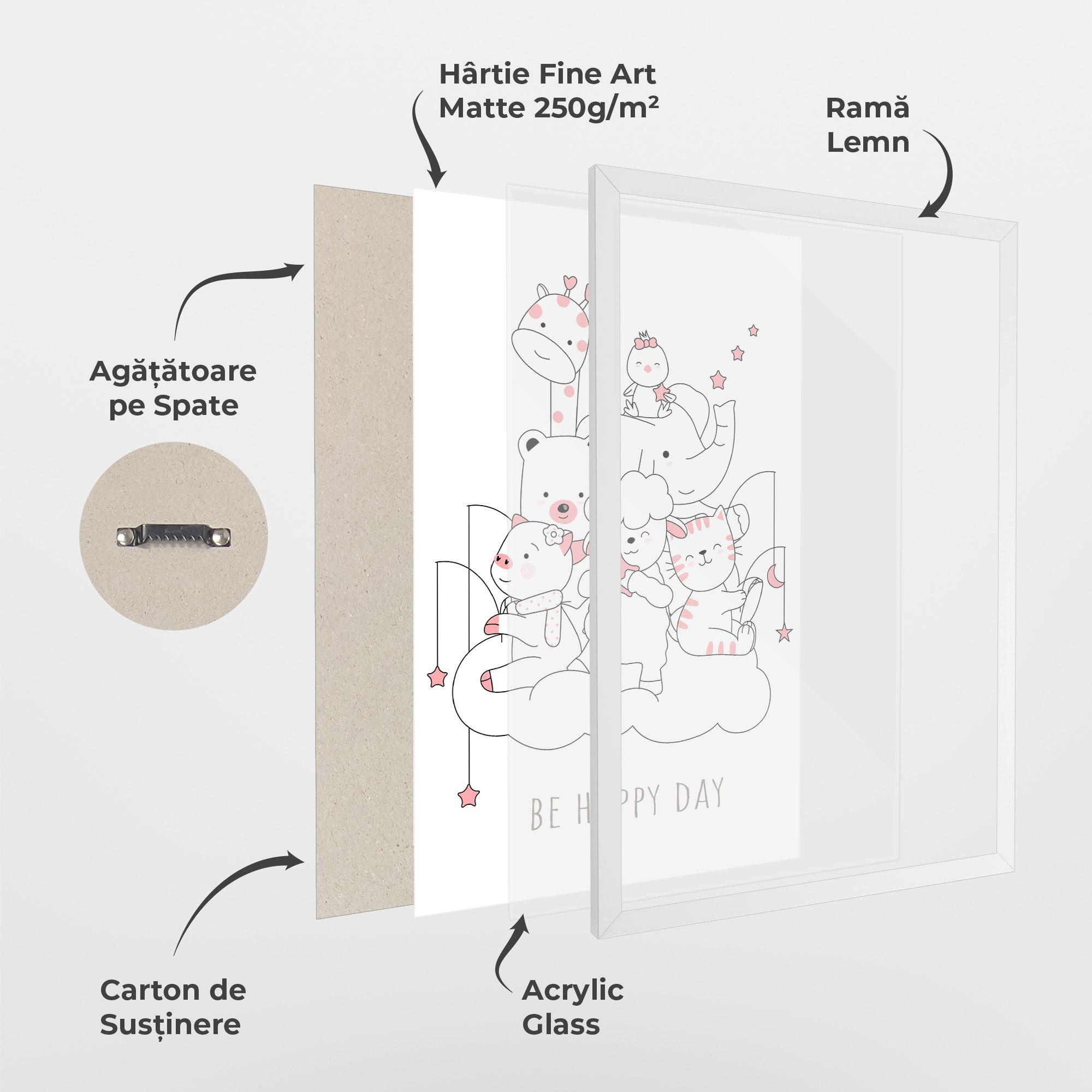 Poster Înrămat Be Happy Day mockup 1