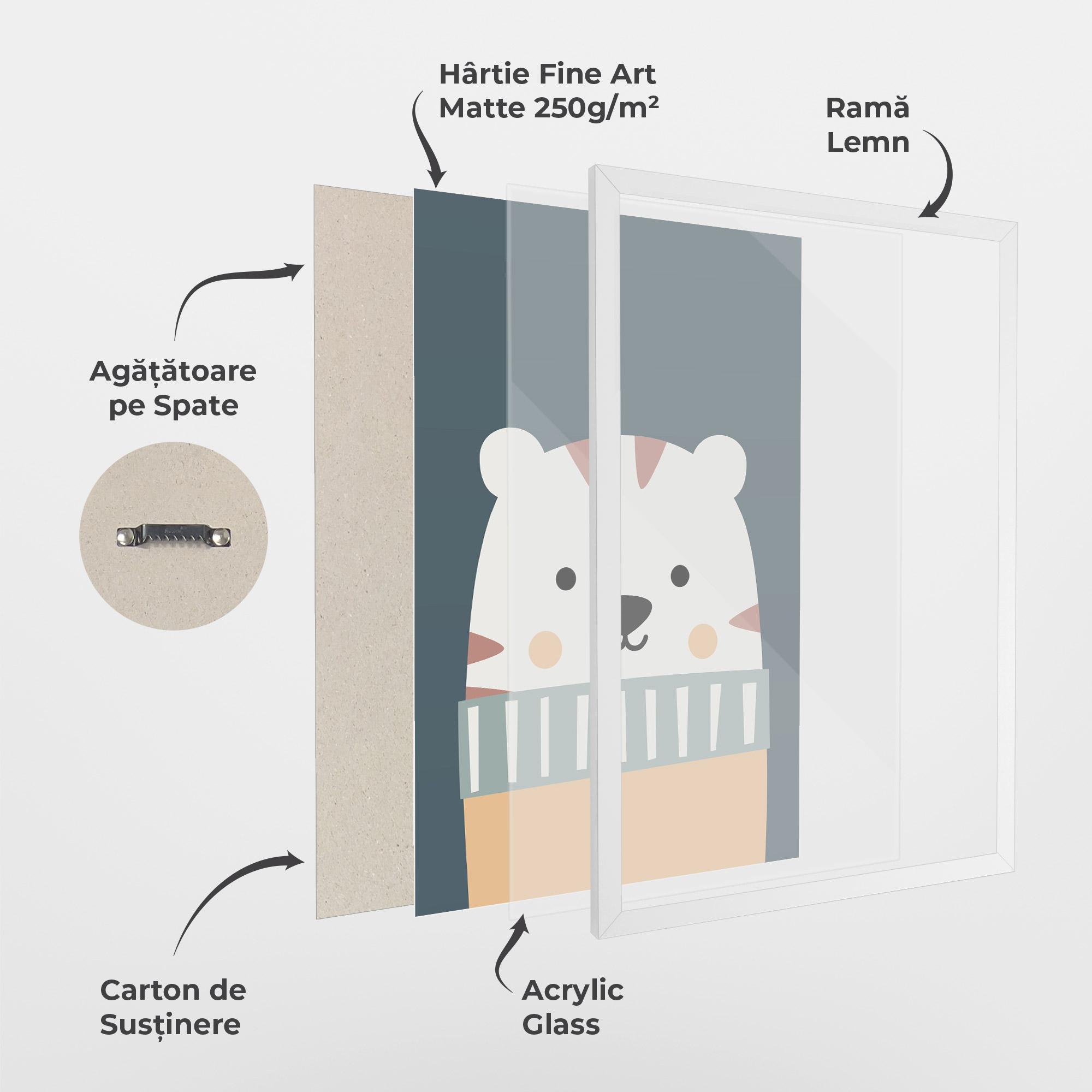 Poster Înrămat Cute White Tiger mockup 1