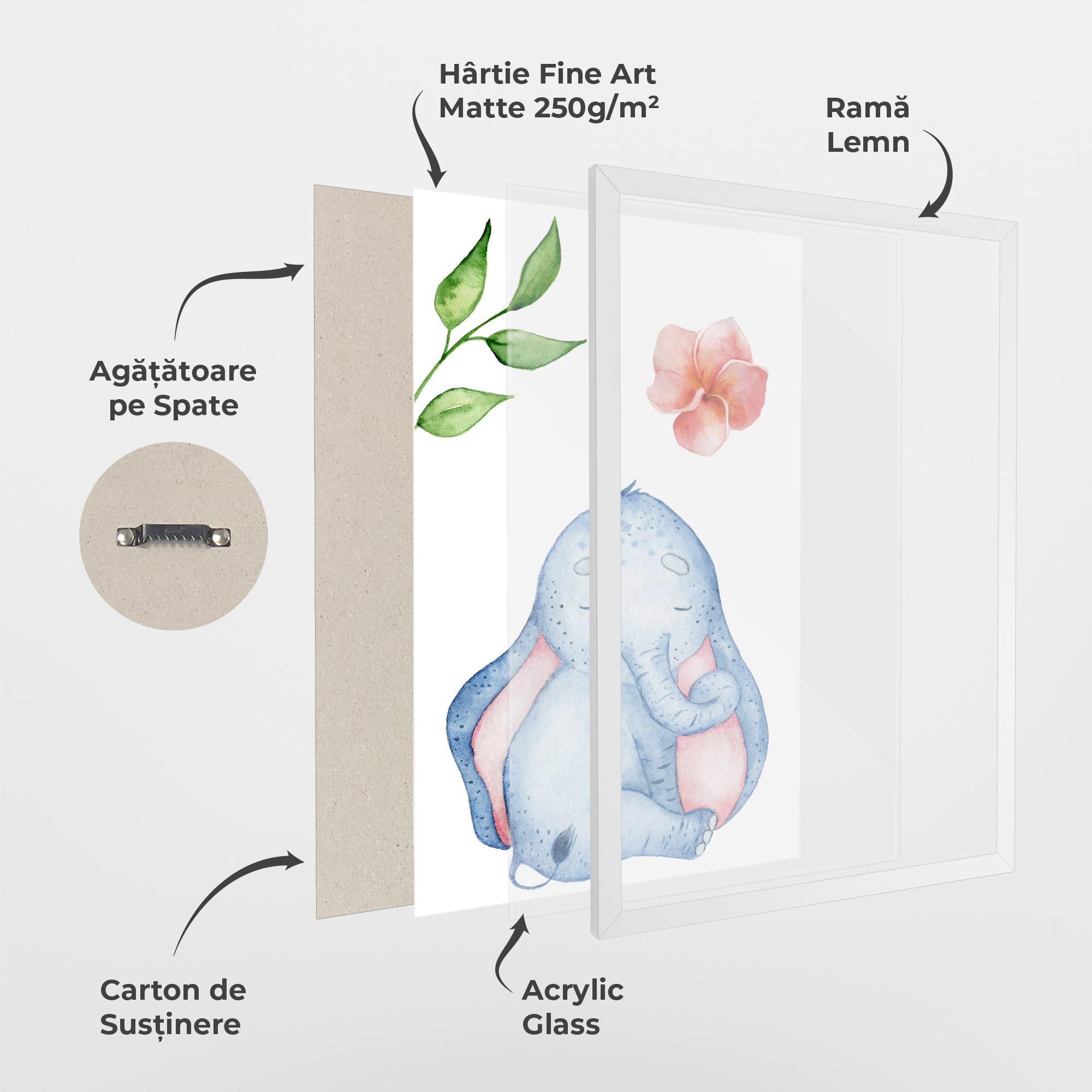 Poster Înrămat Elefant Somnoros mockup 1