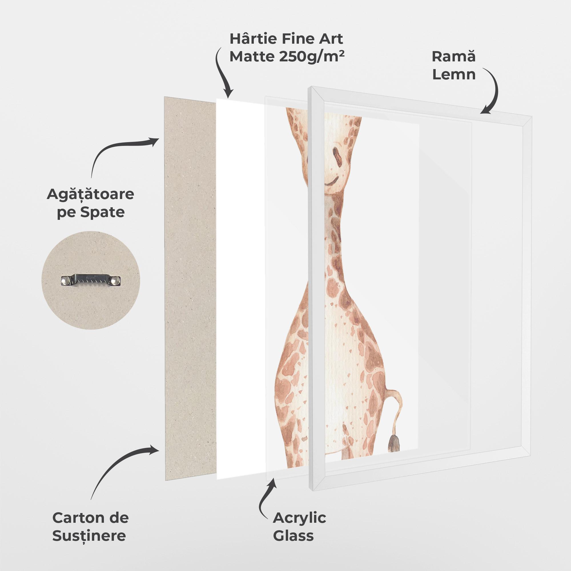 Poster Înrămat Girafa Calma mockup 1