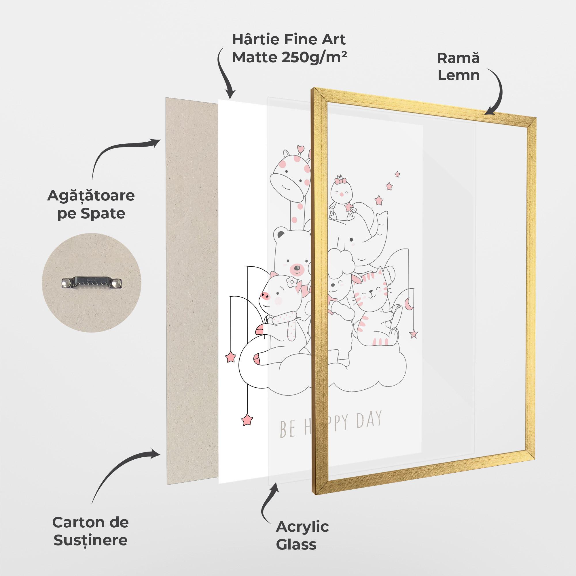 Poster Înrămat Be Happy Day mockup 1