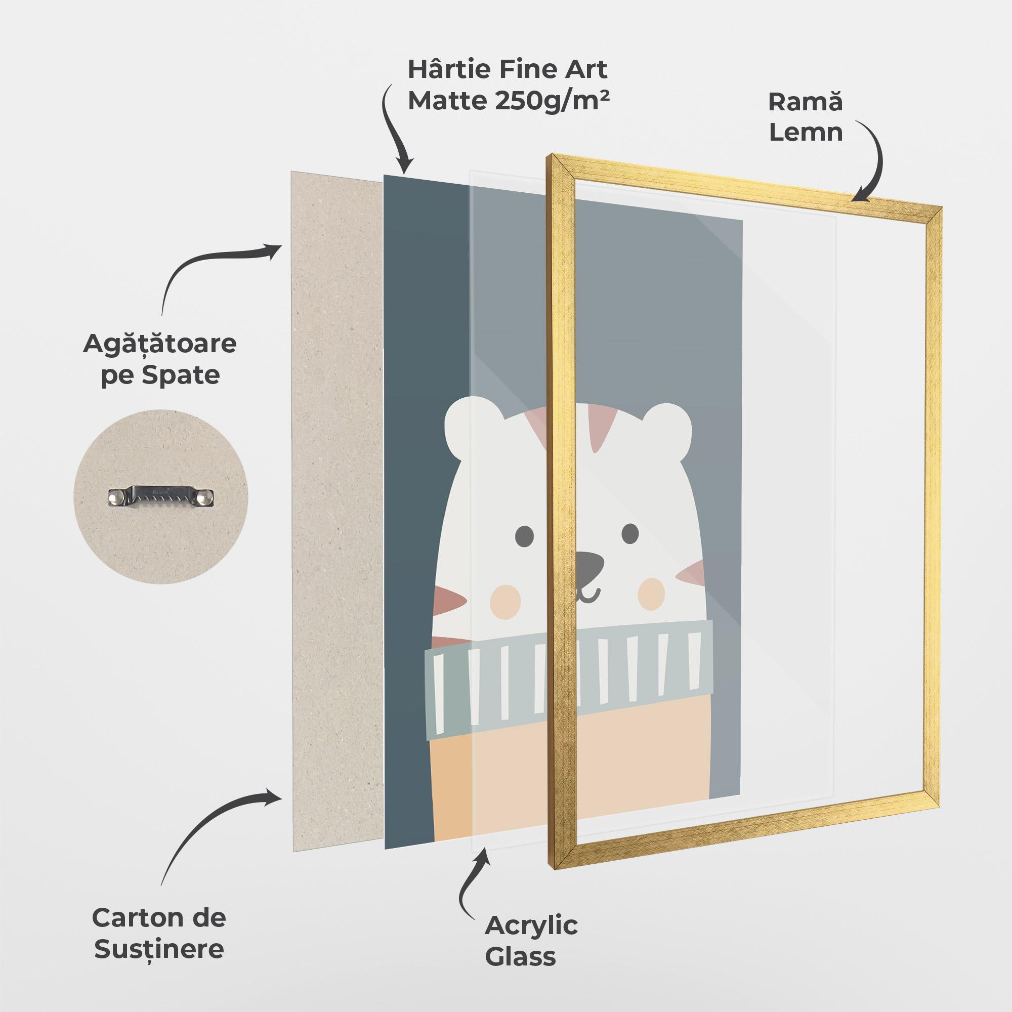 Poster Înrămat Cute White Tiger mockup 1