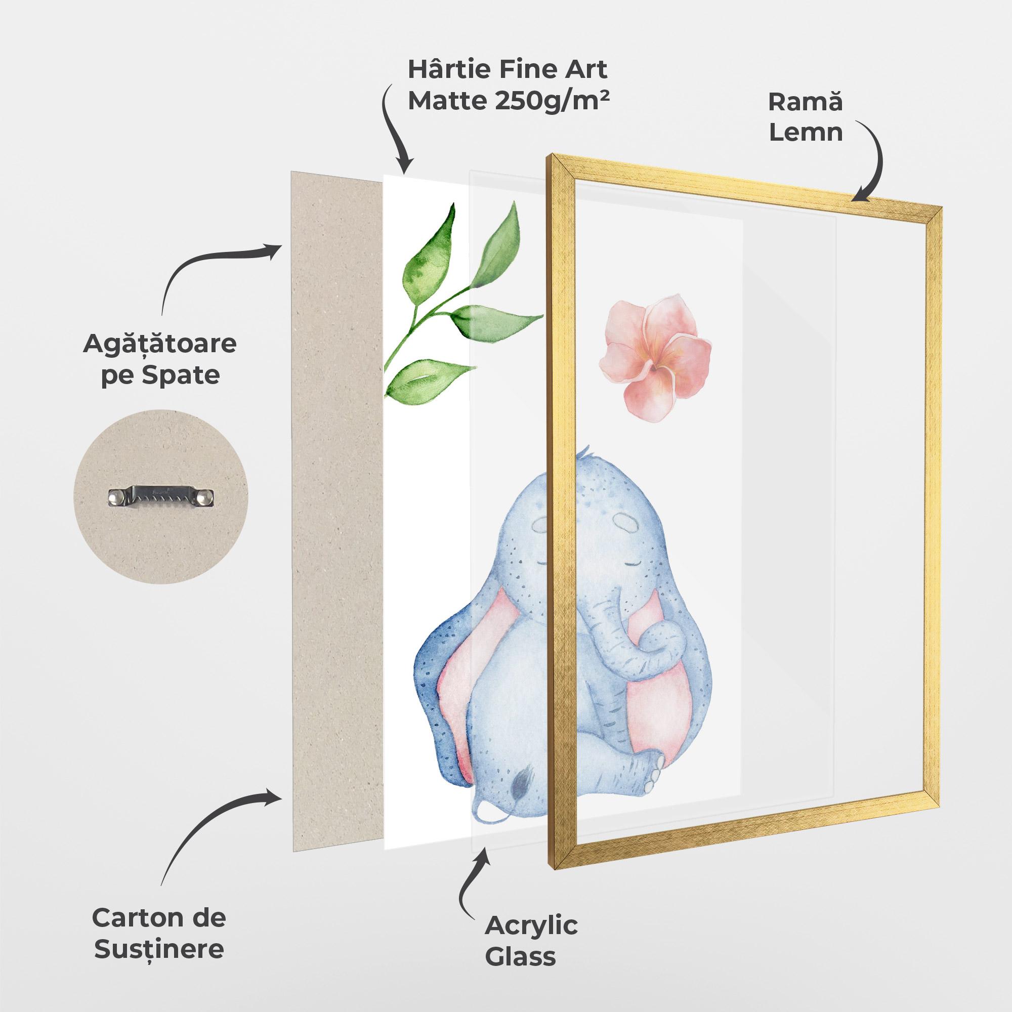 Poster Înrămat Elefant Somnoros mockup 1