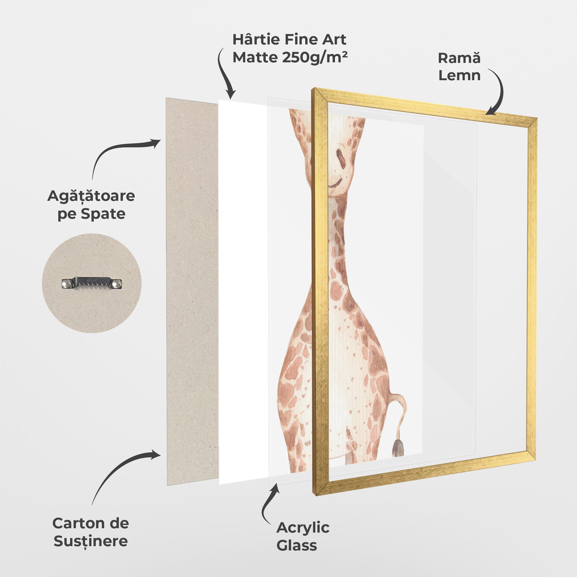 Poster Înrămat Girafa Calma mockup 1