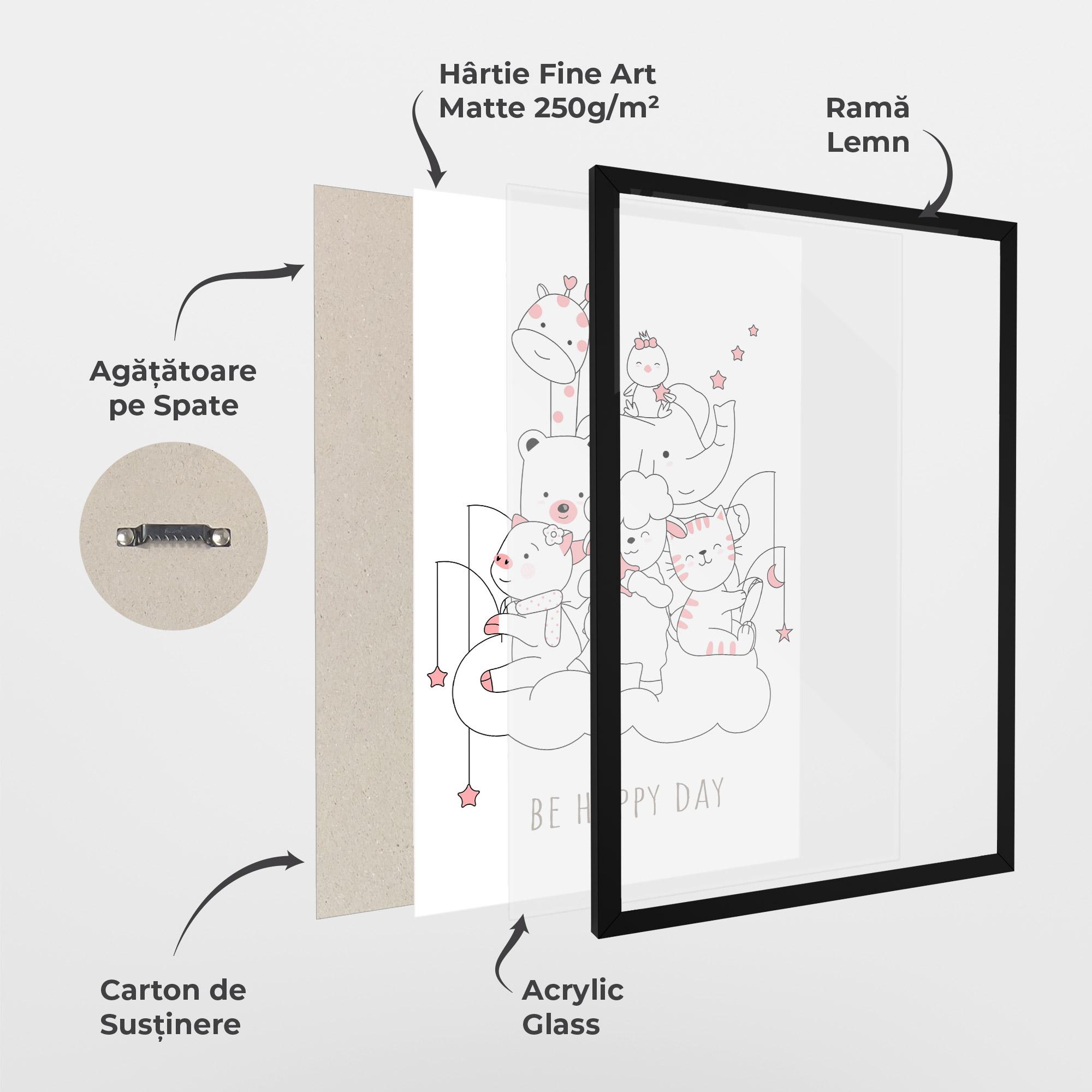 Poster Înrămat Be Happy Day mockup 1