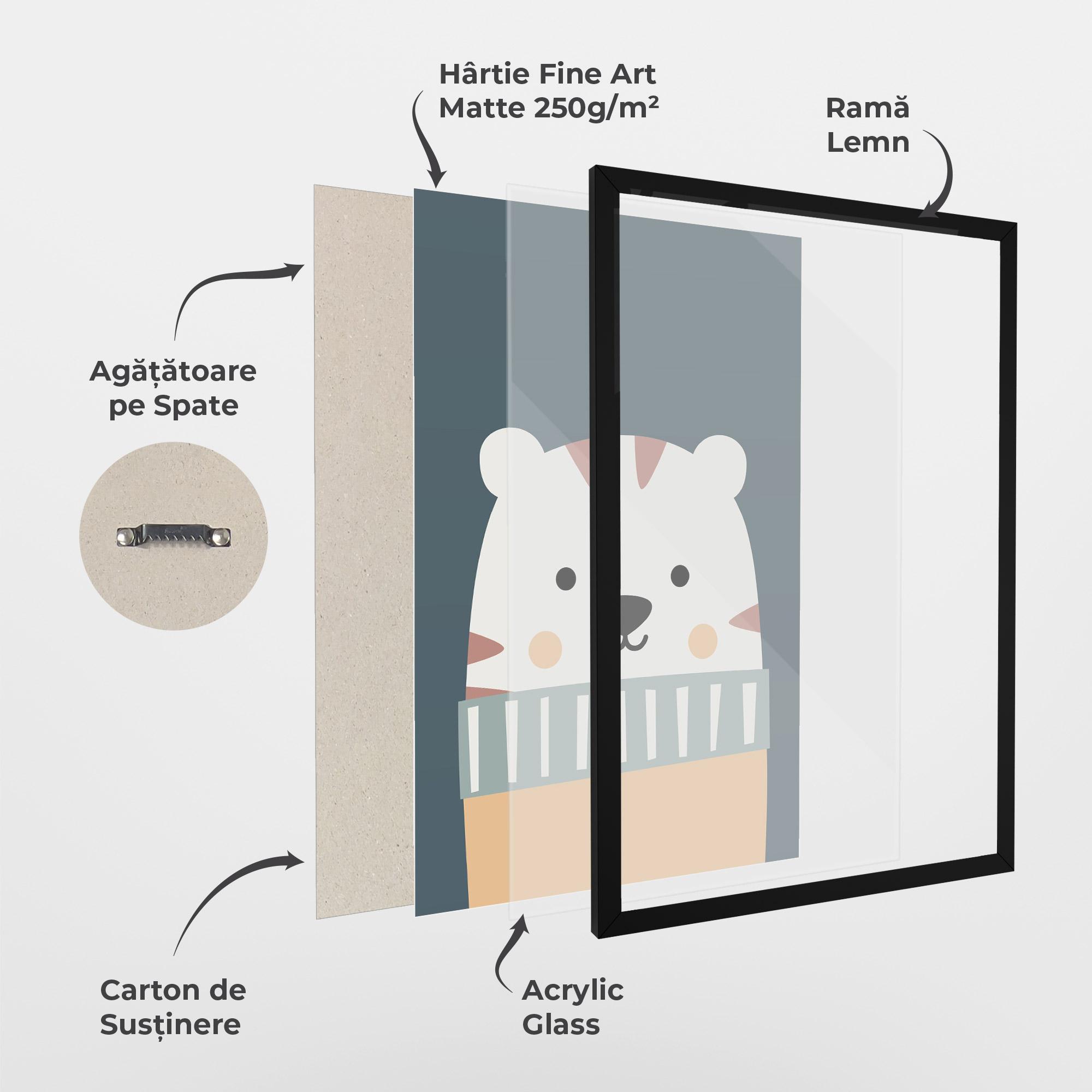 Poster Înrămat Cute White Tiger mockup 1