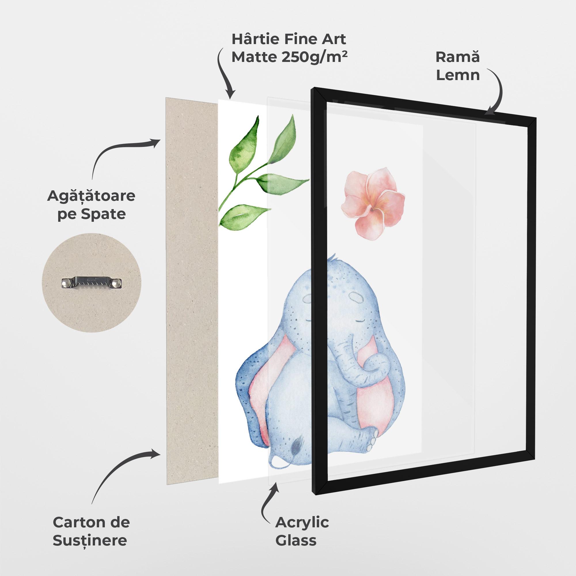 Poster Înrămat Elefant Somnoros mockup 1