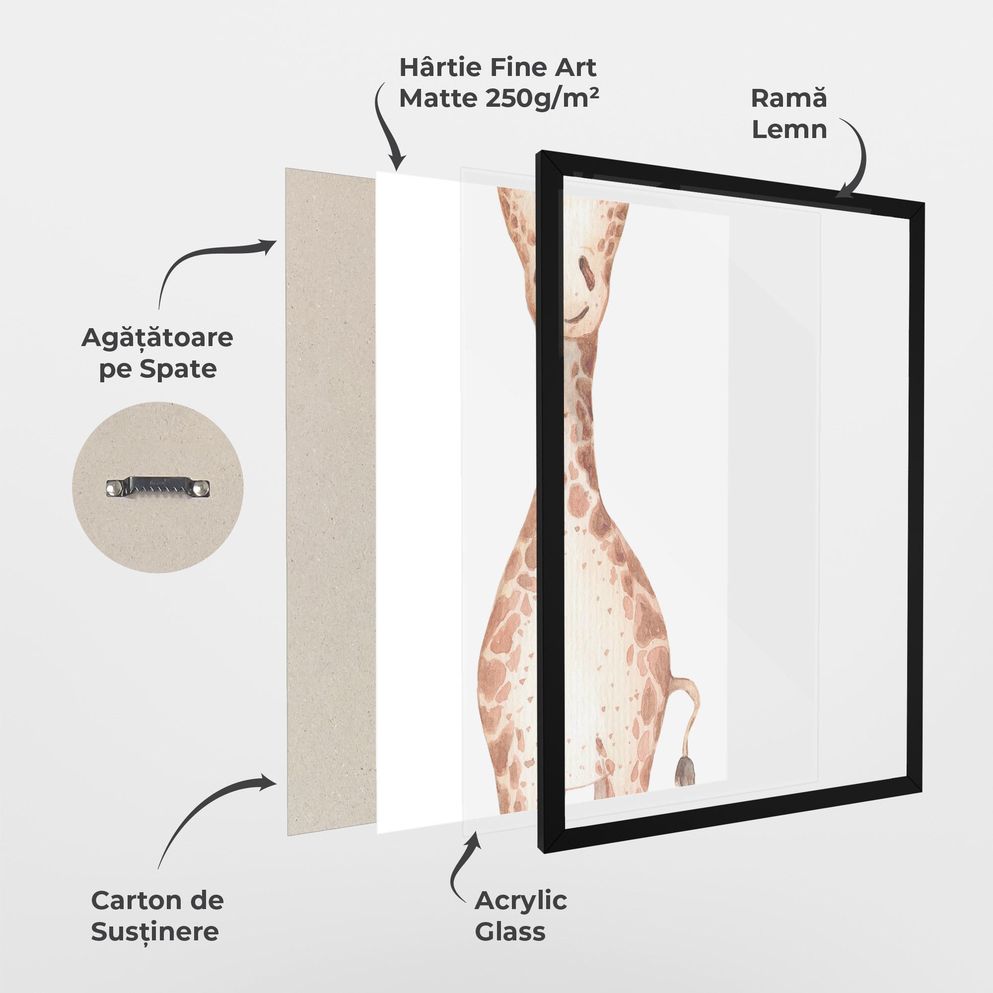 Poster Înrămat Girafa Calma mockup 1