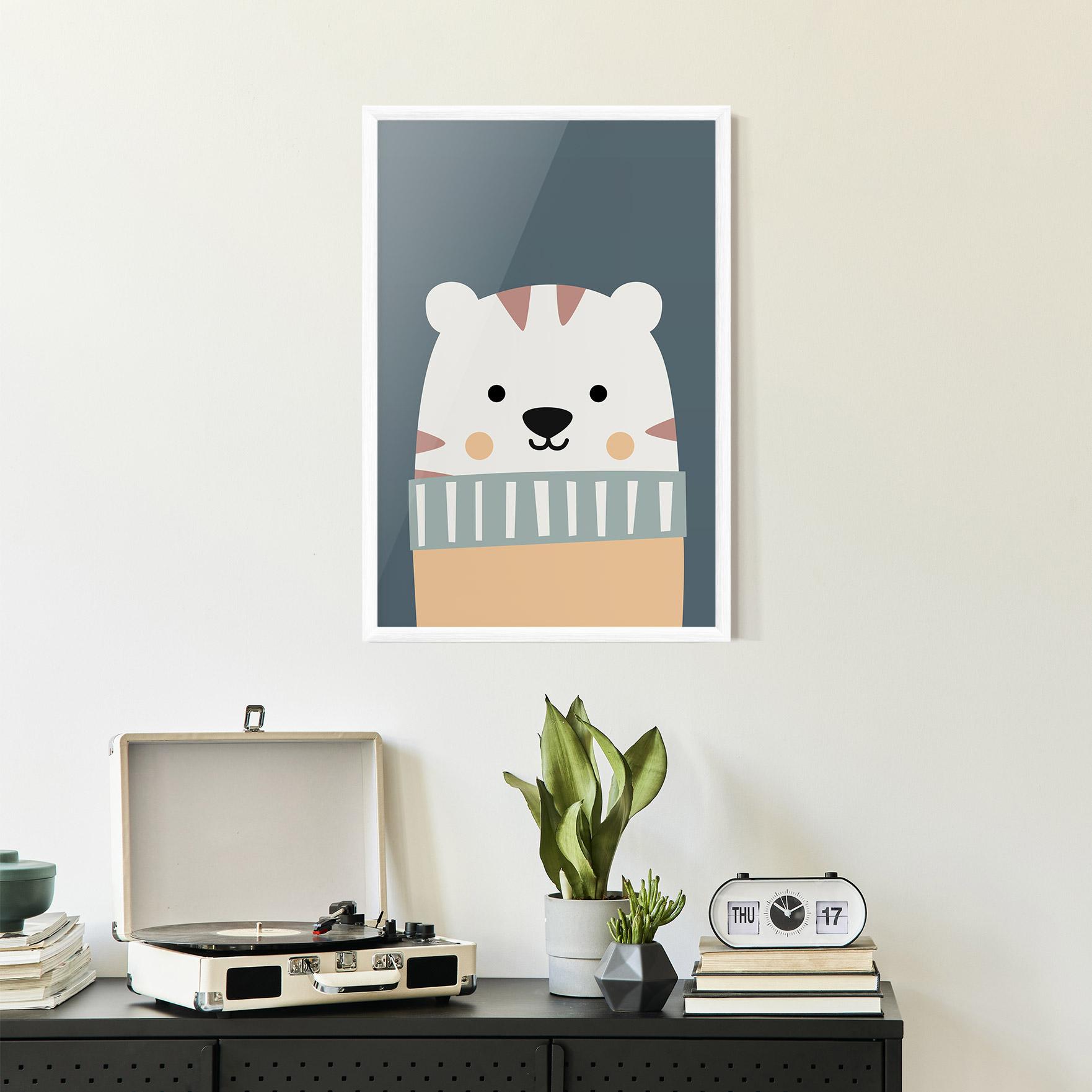 Poster Înrămat Cute White Tiger mockup 2