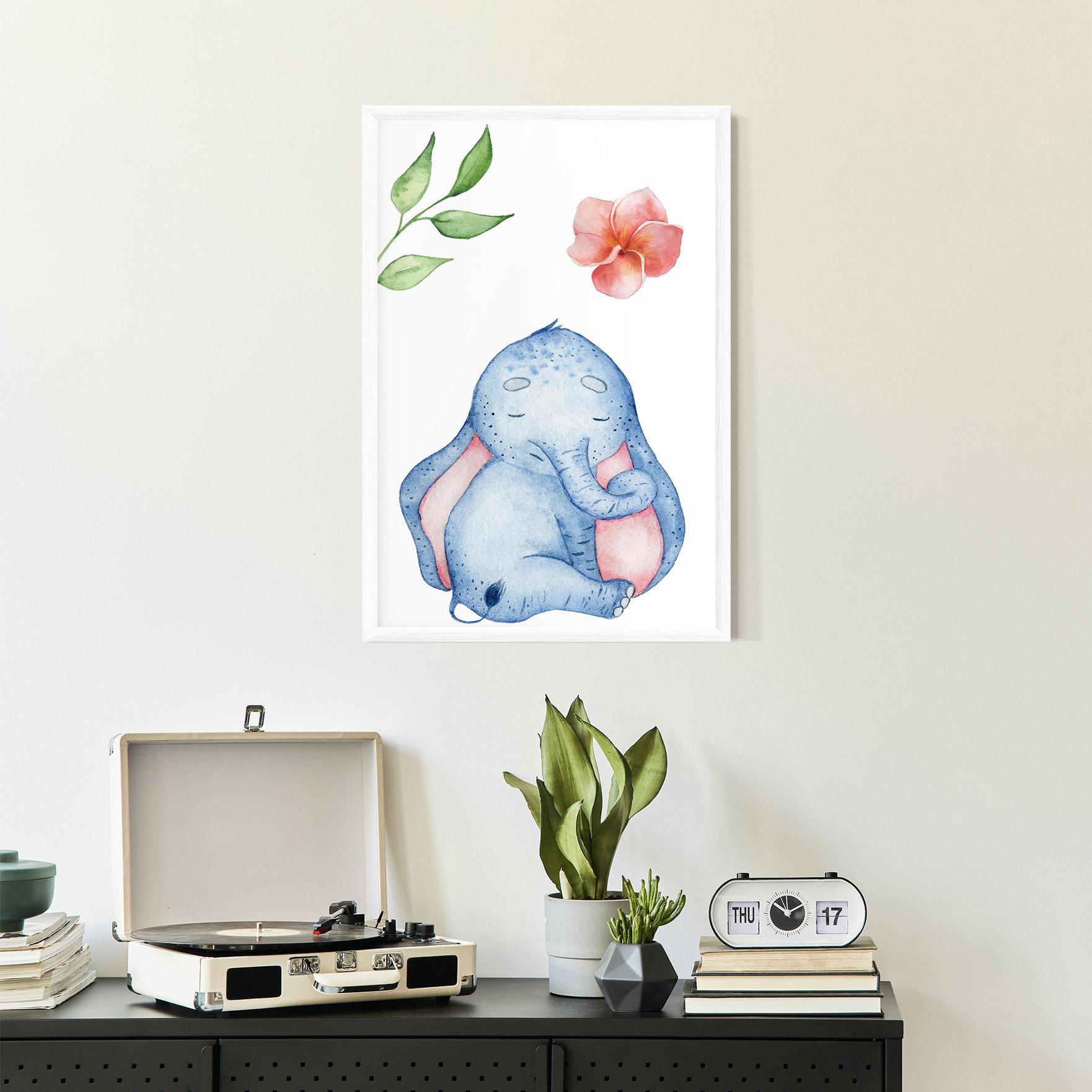 Poster Înrămat Elefant Somnoros mockup 2